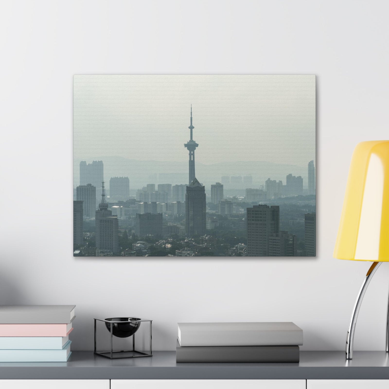 Shanghai Black And White Skyline Canvas Artwork High-Quality Breathtaking Stunning Cityscape for Home Decor Ready to Hang-Express Your Love Gifts