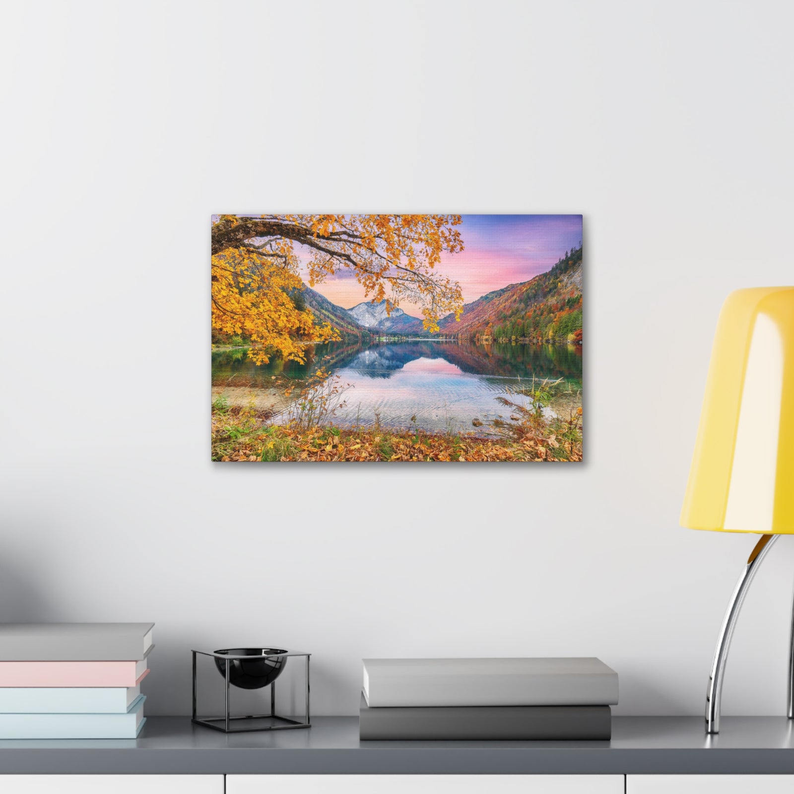Stunning Autumn Scene Forest Floral Nature Photography Canvas Wall Art for Home Decor Ready-to-Hang-Express Your Love Gifts
