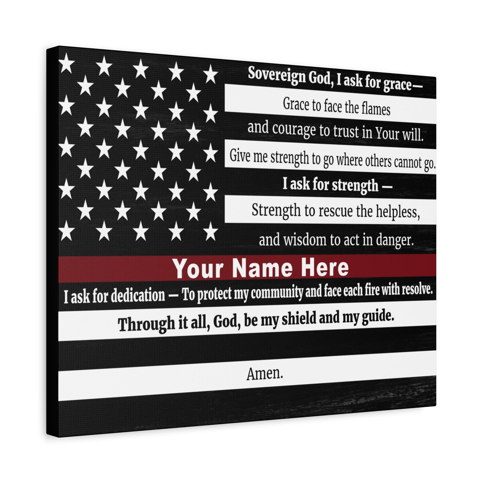 Scripture Walls Personalized Firefighter's Prayer Bible Canvas Christian Wall Art Ready to Hang Unframed-Express Your Love Gifts