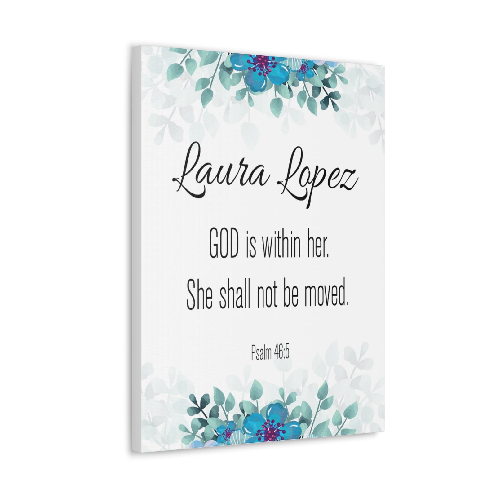 Personalized Scripture Walls God Is Within Her Psalm 46:5 Bible Chapter Canvas Christian Wall Art Ready to Hang-Express Your Love Gifts