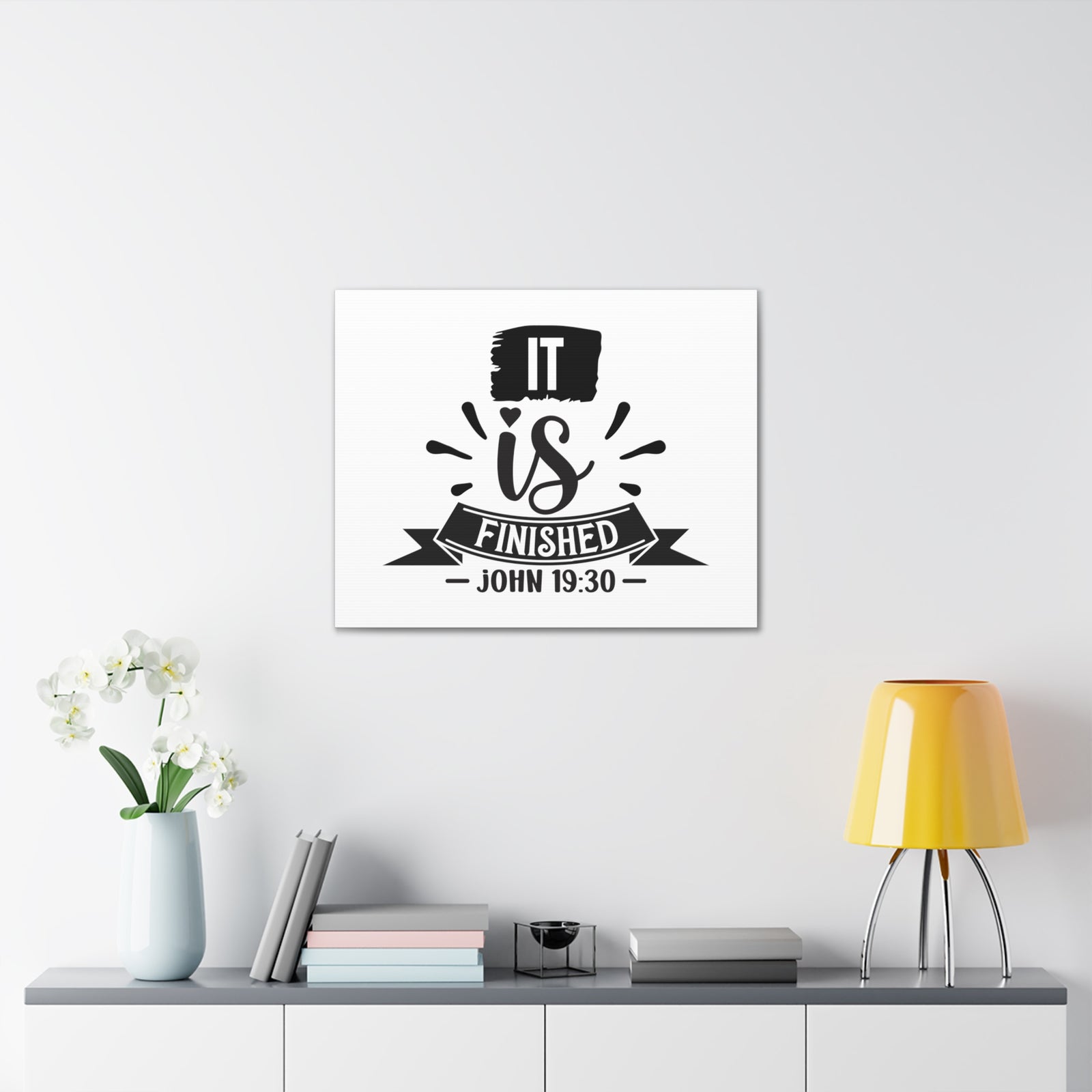 Scripture Walls John 19:30 It Is Finished Bible Verse Canvas Christian Wall Art Ready to Hang Unframed-Express Your Love Gifts