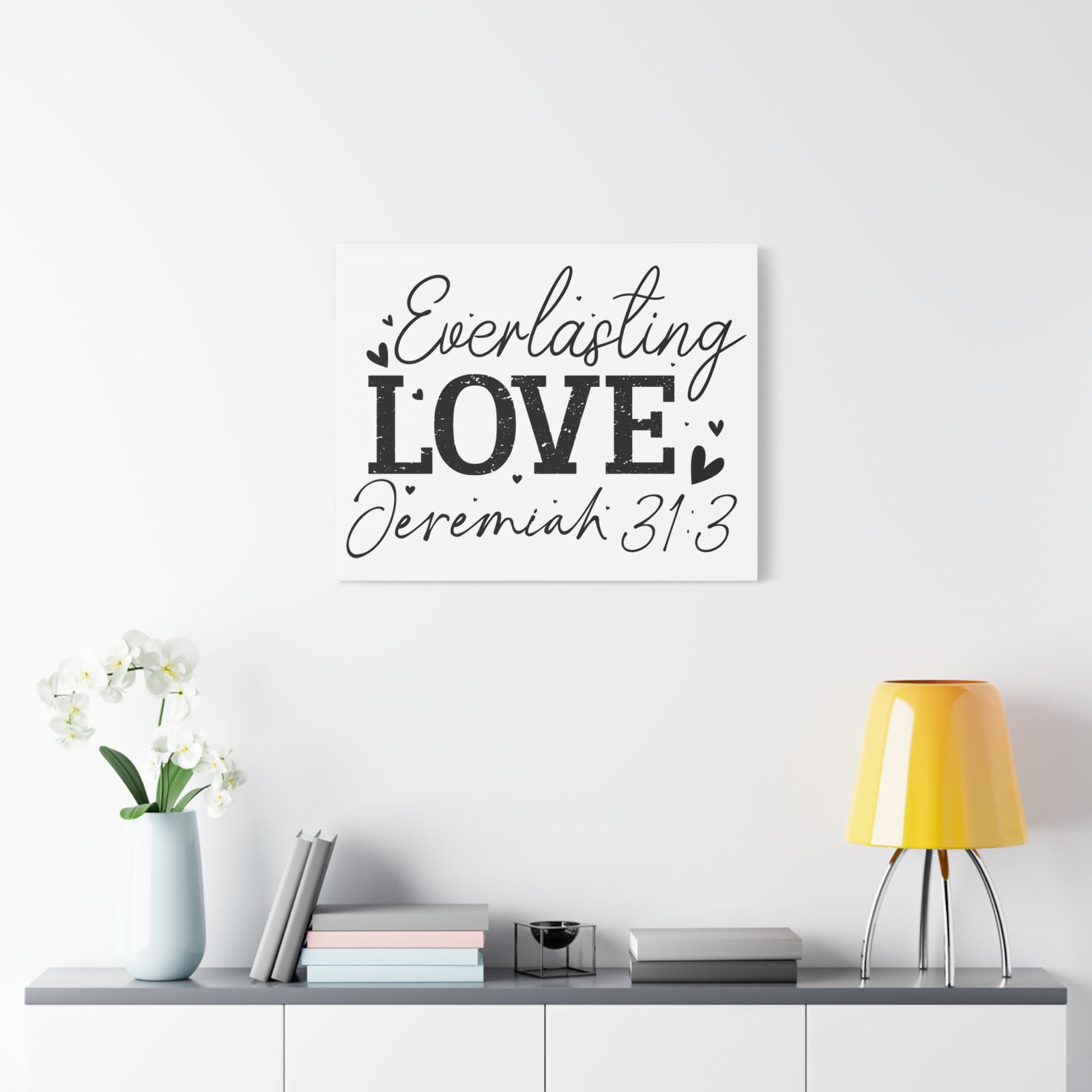 Scripture Walls Jeremiah 31:3 An Everlasting Love Bible Verse Canvas Christian Wall Art Ready to Hang Unframed-Express Your Love Gifts