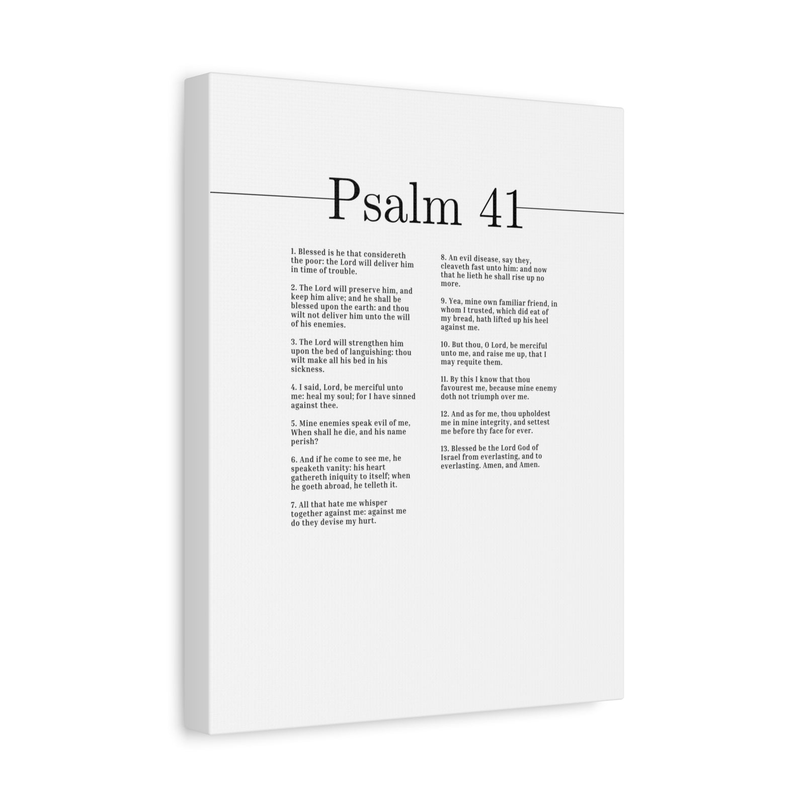 Scripture Canvas The Lord Will Strengthen Him Psalm 41 Christian Wall Art Bible Verse Print Ready to Hang-Express Your Love Gifts