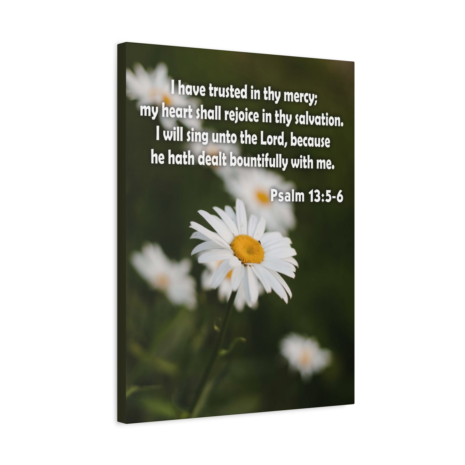 Scripture Canvas Rejoice in Thy Salvation Psalm 13:5-6 Christian Wall Art Bible Verse Print Ready to Hang-Express Your Love Gifts