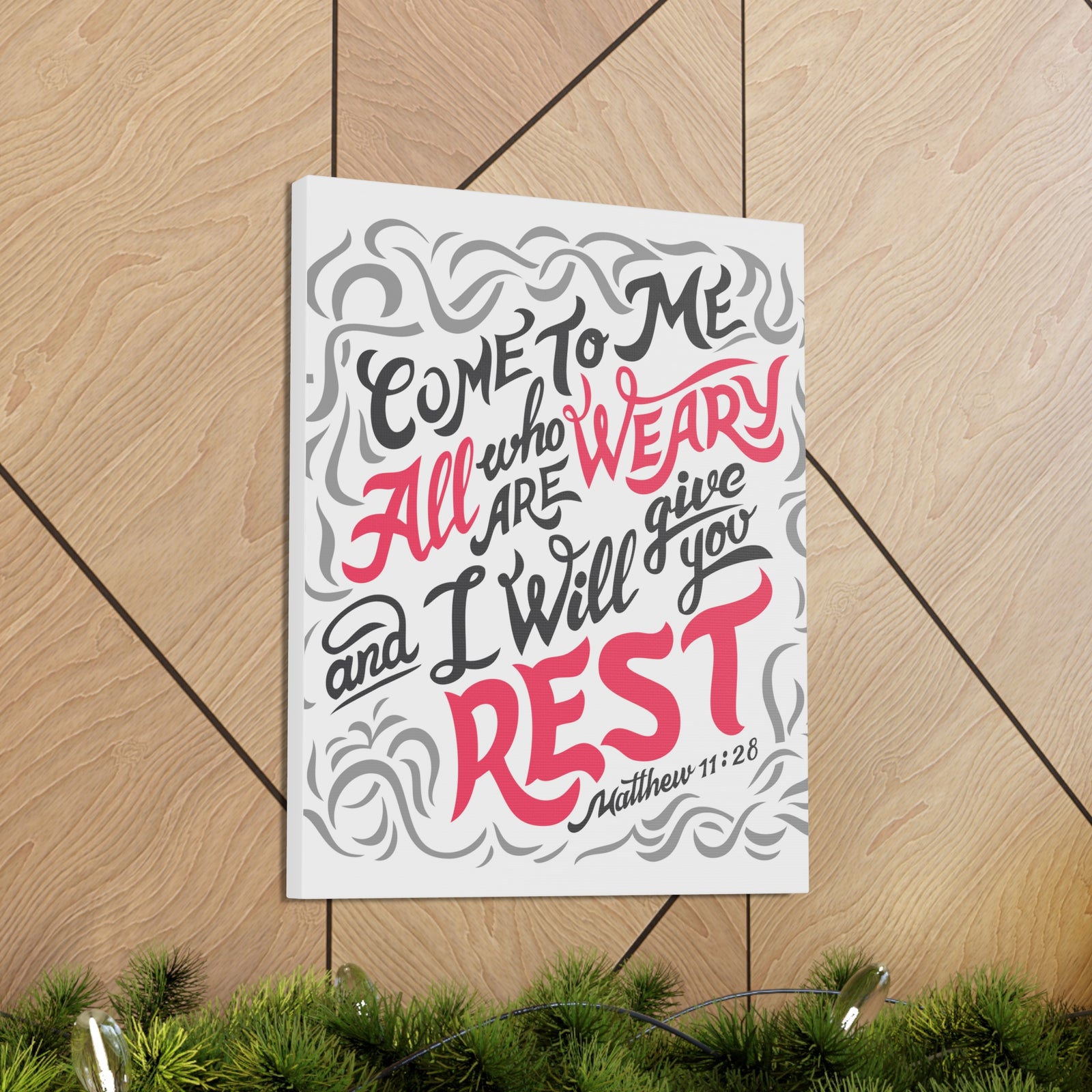 Scripture Canvas Come To Me All Matthew 11:28 Christian Wall Art Bible Verse Print Ready To Hang-Express Your Love Gifts