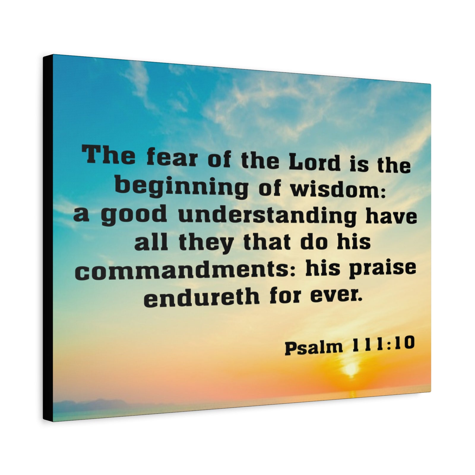 Bible Verse Canvas The Fear of The Lord is The Beginning of Wisdom Psalm 111:10 Christian Home Décor Wall Art Scripture Ready to Hang Faith Print-Express Your Love Gifts
