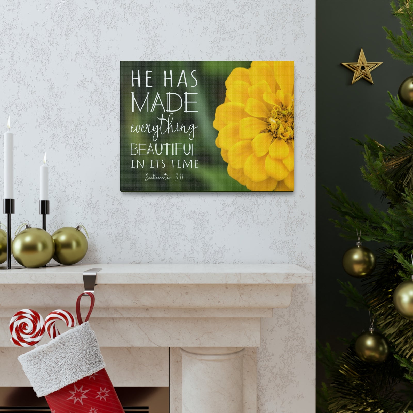 Scripture Walls Beautiful In Its Time Ecclesiastes 3:11 Bible Verse Canvas Christian Wall Art Ready to Hang-Express Your Love Gifts