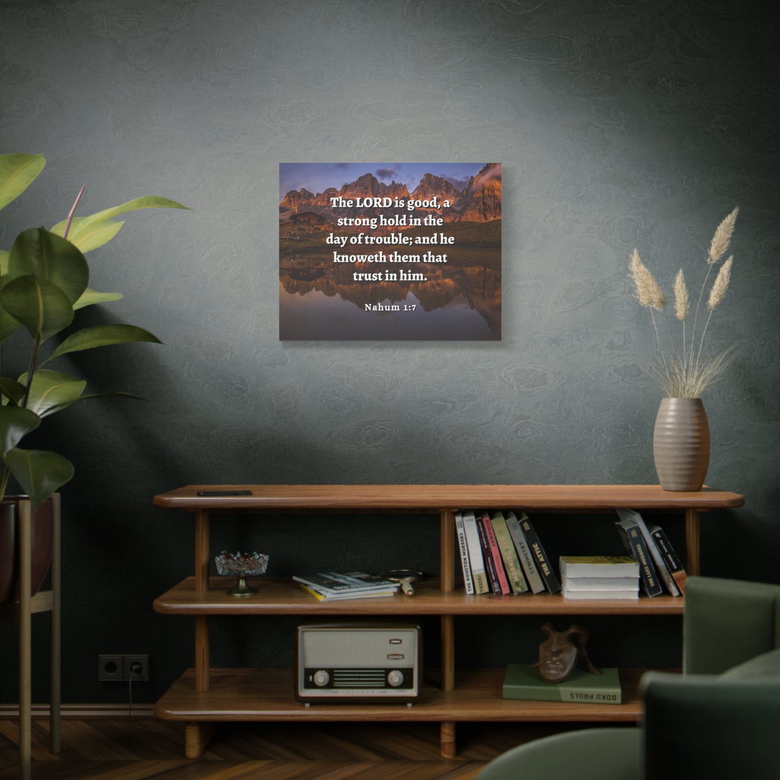 Scripture Walls Lord Is Good Nahum 1:7 Bible Verse Canvas Christian Wall Art Ready to Hang-Express Your Love Gifts