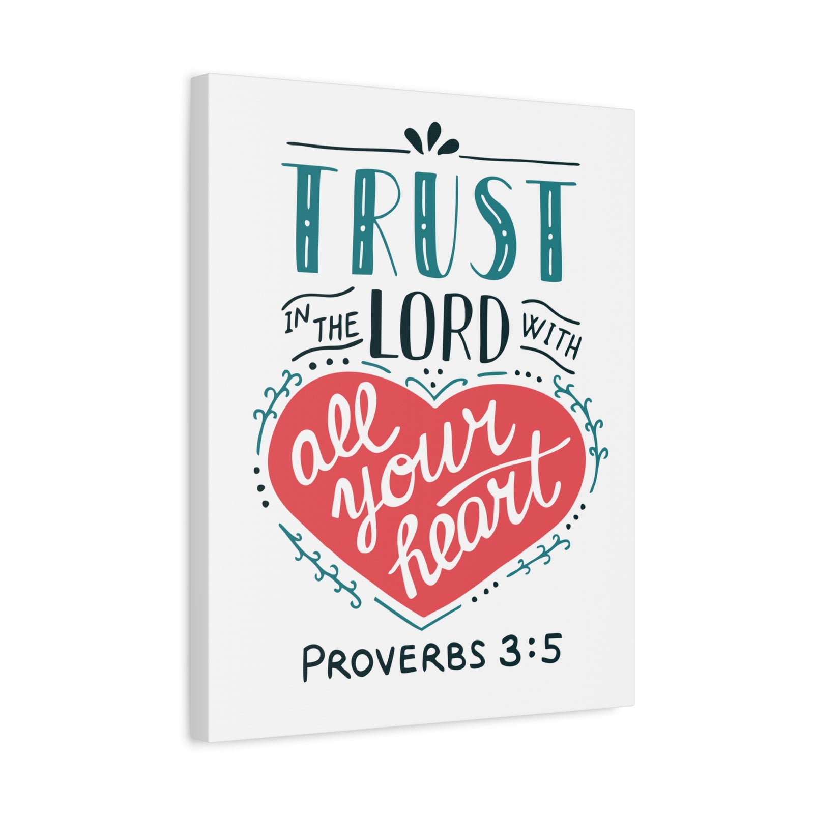 Scripture Canvas Trust In The Lord Proverbs 3:5 Christian Wall Art Bible Verse Print Ready To Hang-Express Your Love Gifts
