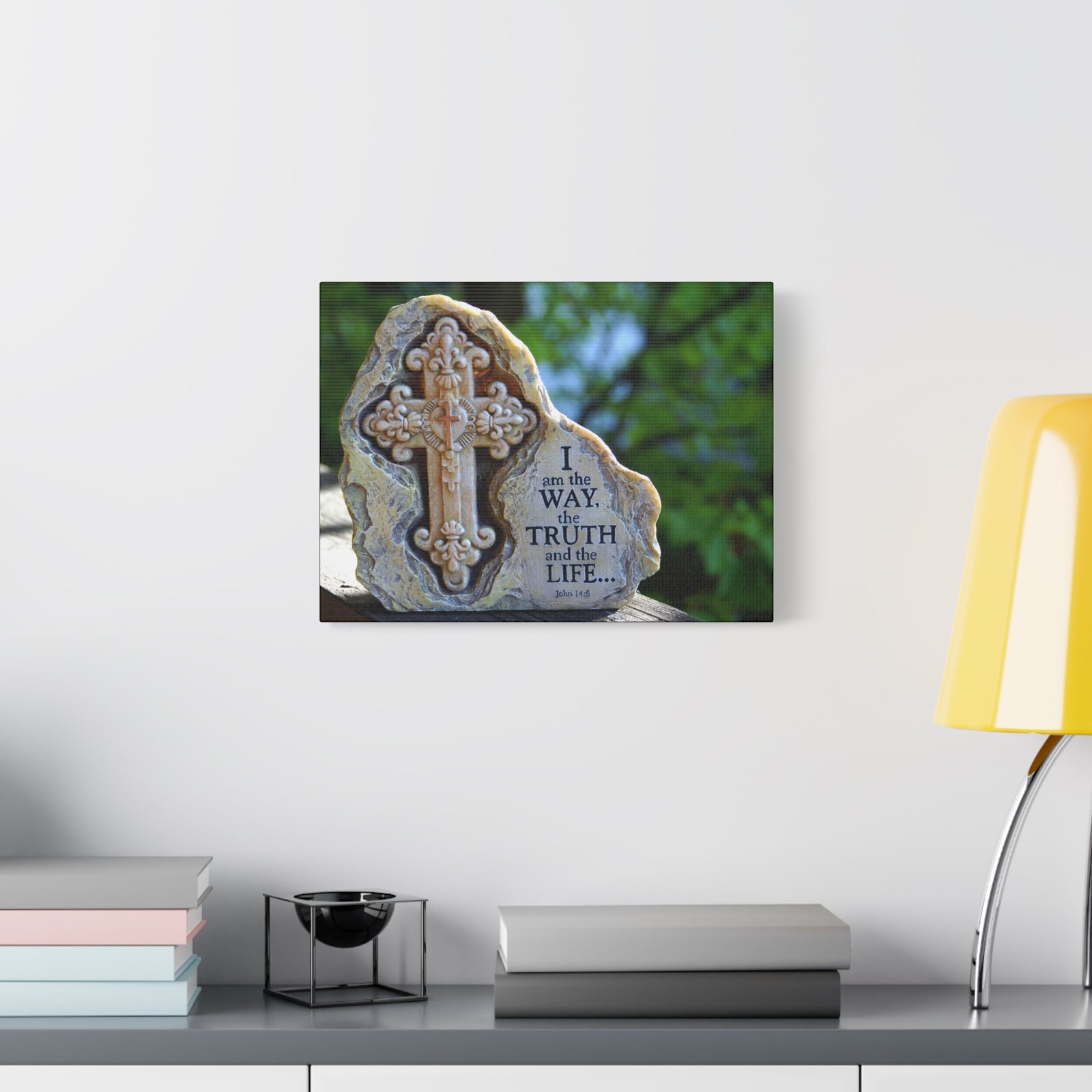 Scripture Canvas I Am The Way John 14:6 Christian Wall Art Bible Verse Print Ready to Hang-Express Your Love Gifts