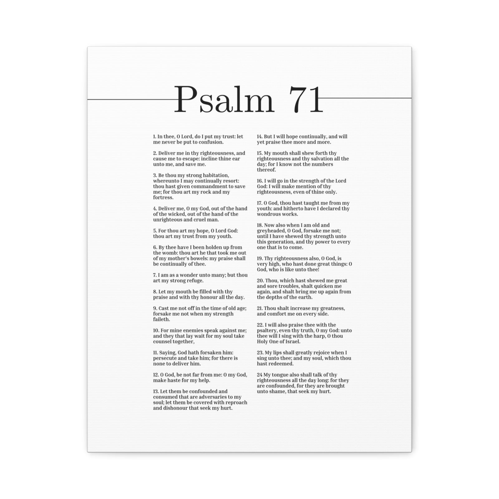 Scripture Canvas O Thou Holy One Of Israel Psalm 71 Christian Wall Art Bible Verse Print Ready to Hang-Express Your Love Gifts