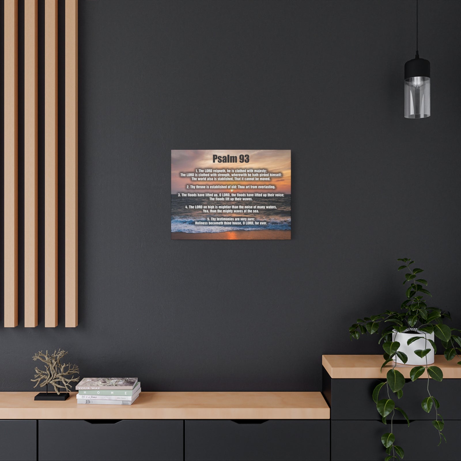 Scripture Canvas The Lord Reigneth Psalm 93 Christian Wall Art Bible Verse Print Ready to Hang-Express Your Love Gifts