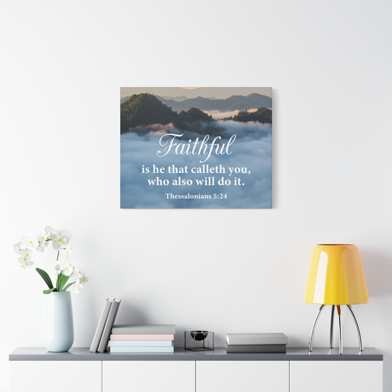 Bible Verse Canvas Faithful 1 Thessalonians 5:24 Wall Art Christian Home Decor-Express Your Love Gifts