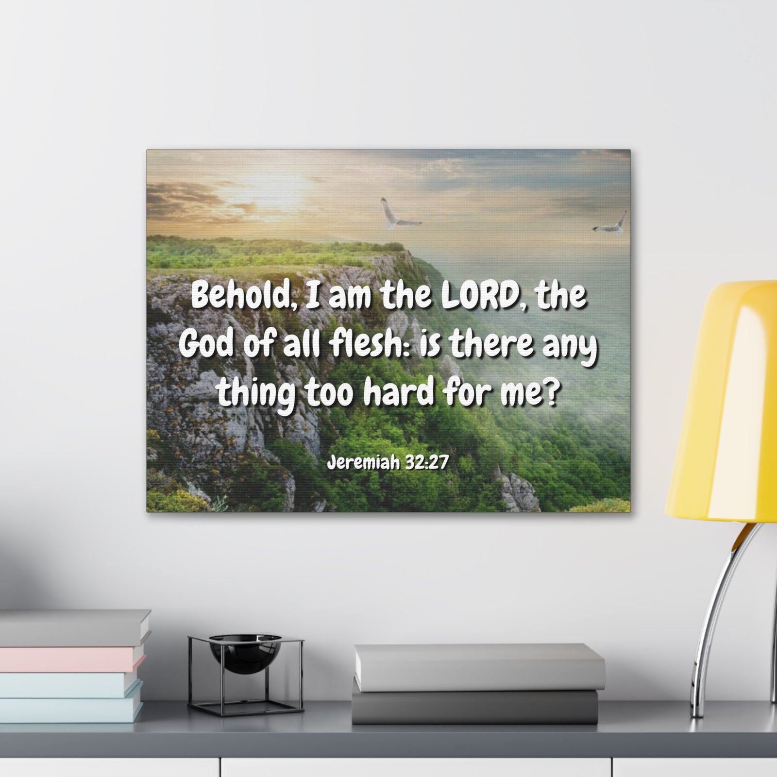 Scripture Canvas The Lord Jeremiah 32:27 Christian Wall Art Bible Verse Print Ready to Hang-Express Your Love Gifts