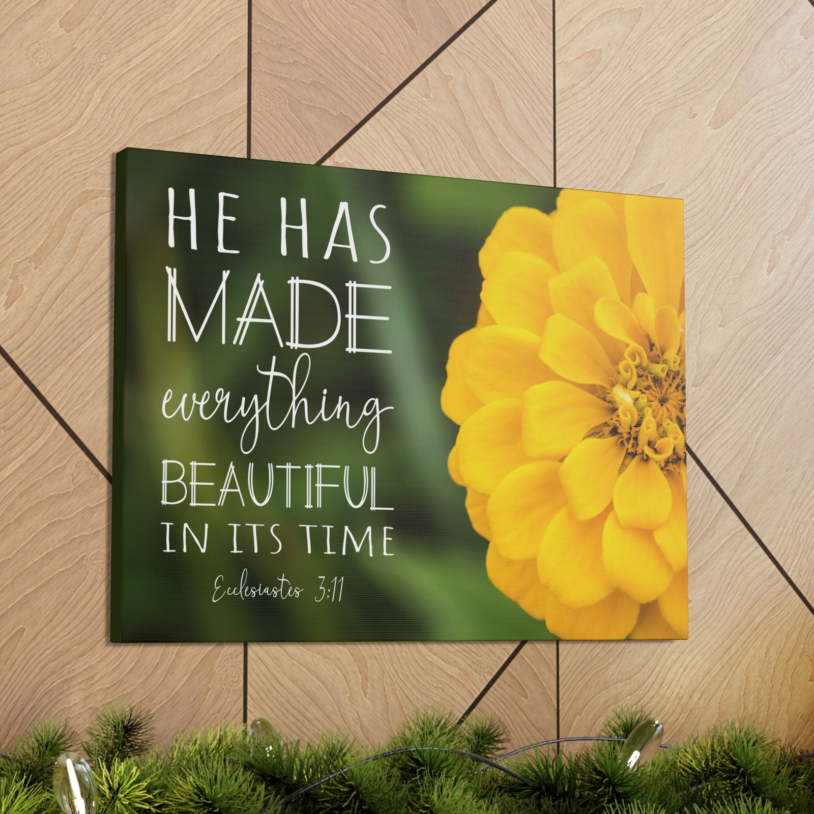 Scripture Walls Beautiful In Its Time Ecclesiastes 3:11 Bible Verse Canvas Christian Wall Art Ready to Hang-Express Your Love Gifts