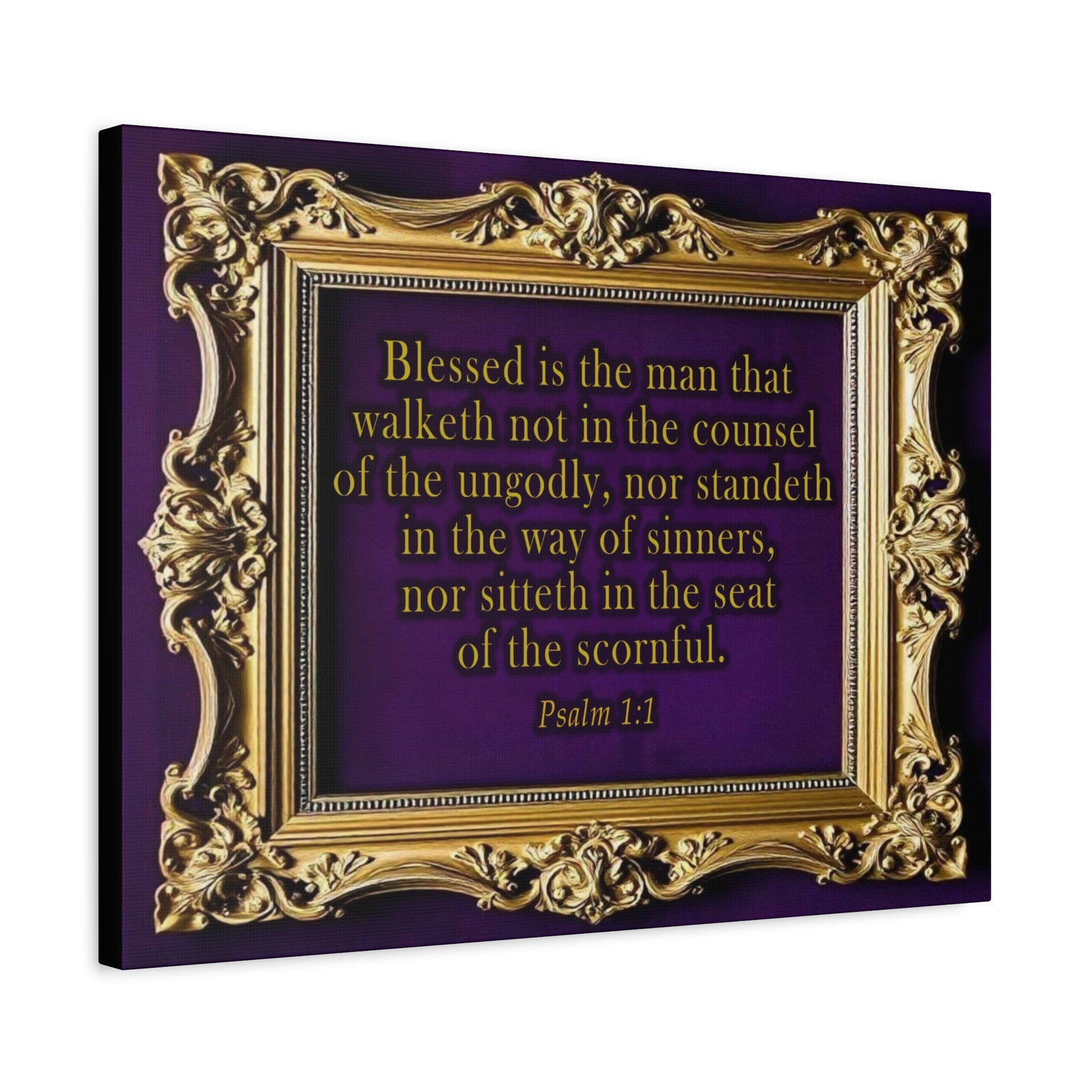 Scripture Walls Psalm 1:1 KJV Bible Verse Canvas Christian Wall Art Ready to Hang Unframed-Express Your Love Gifts