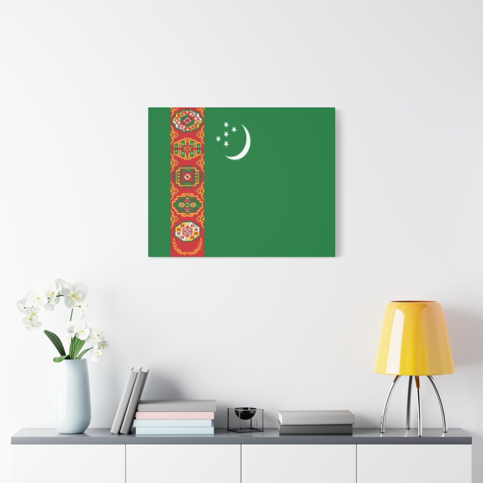 Turkmenistan Country Flag Canvas Vibrant Wall Art Unframed Home Decor-Express Your Love Gifts