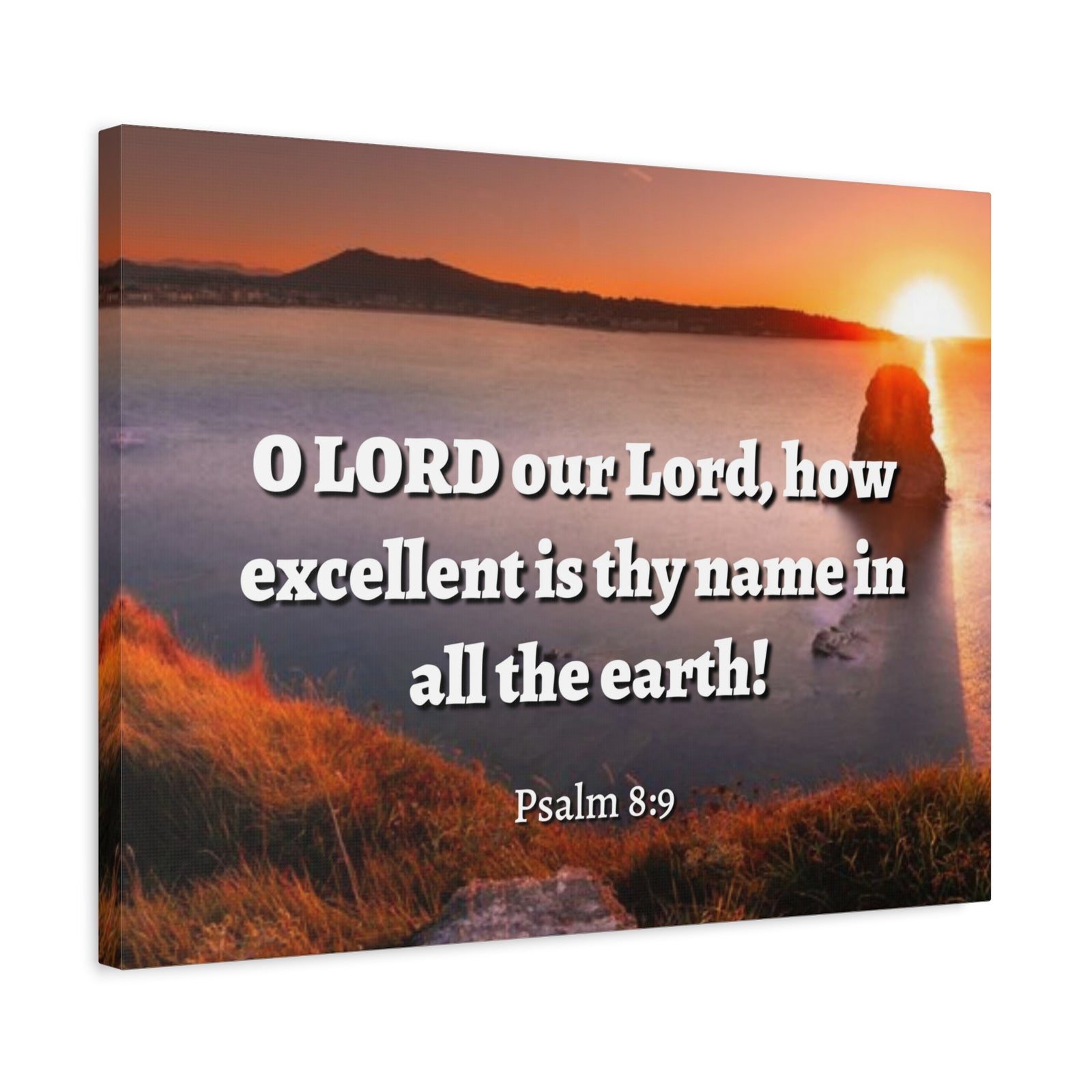 Scripture Walls Excellent is Thy Name Psalm 8:9 Bible Verse Canvas Christian Wall Art Ready to Hang-Express Your Love Gifts