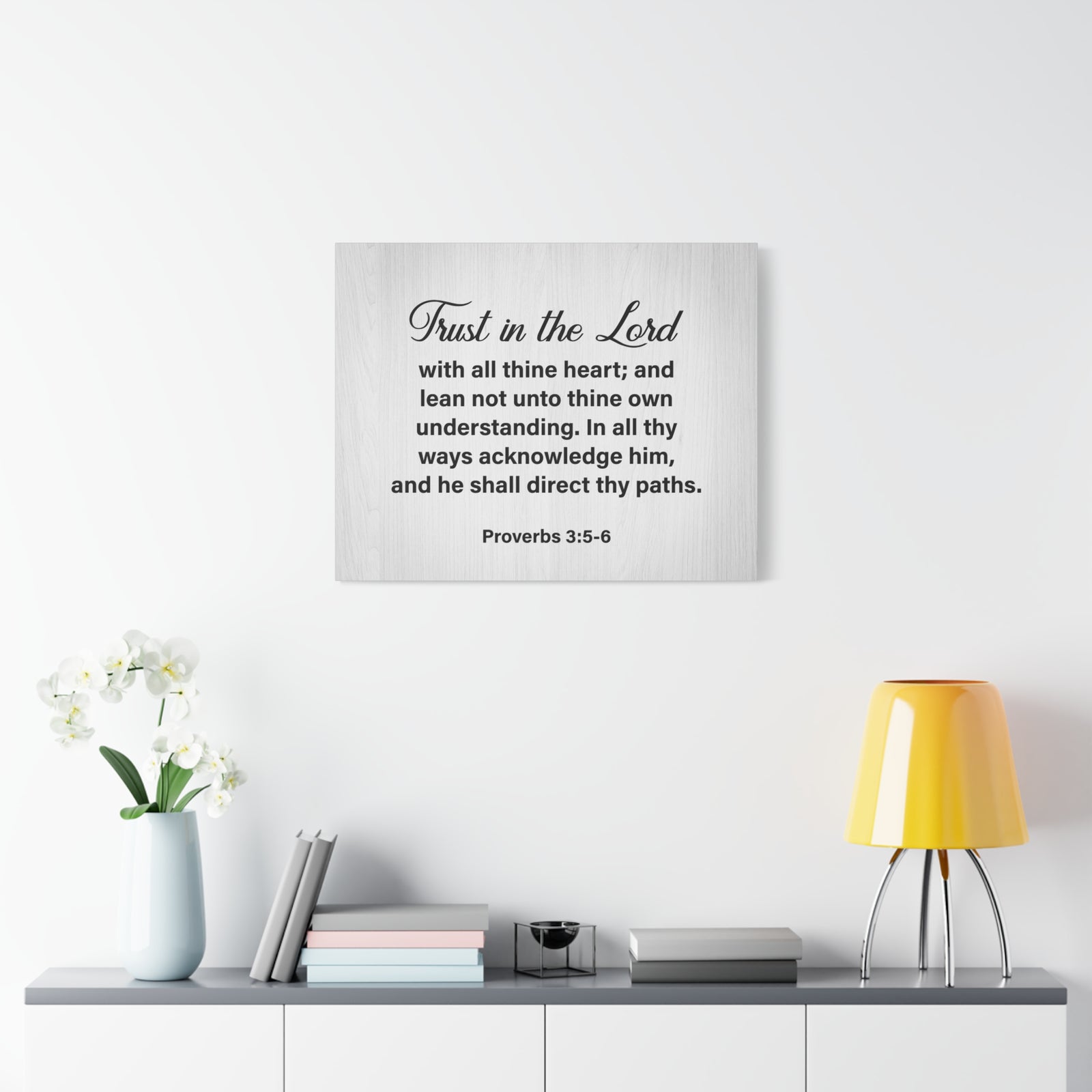 Bible Verse Canvas Trust in the Lord Proverbs 3:5-6 Wall Art Christian Home Decor-Express Your Love Gifts