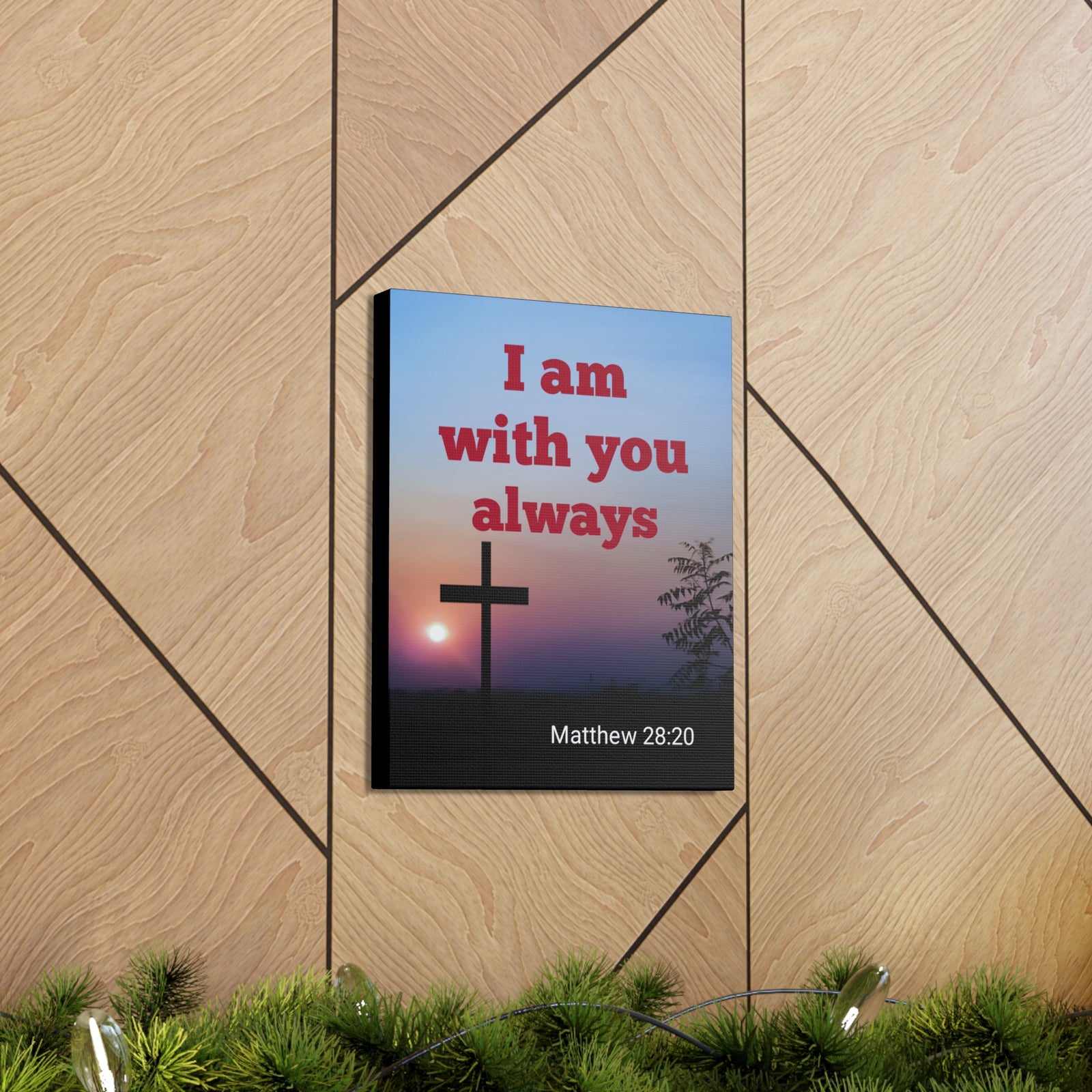 Scripture Walls With You Always Mathew 28:20 Bible Verse Canvas Christian Wall Art Ready to Hang-Express Your Love Gifts