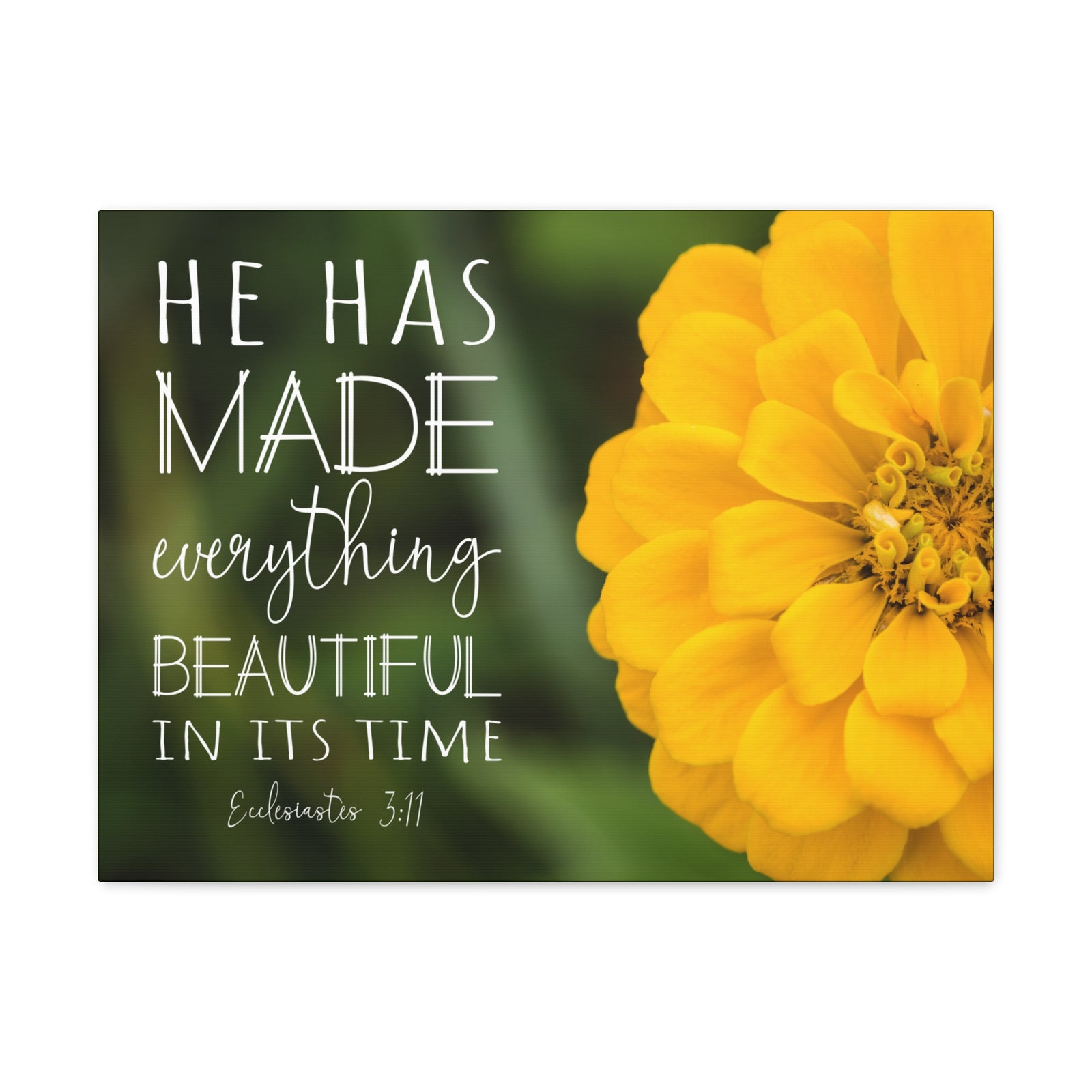 Scripture Walls Beautiful In Its Time Ecclesiastes 3:11 Bible Verse Canvas Christian Wall Art Ready to Hang-Express Your Love Gifts