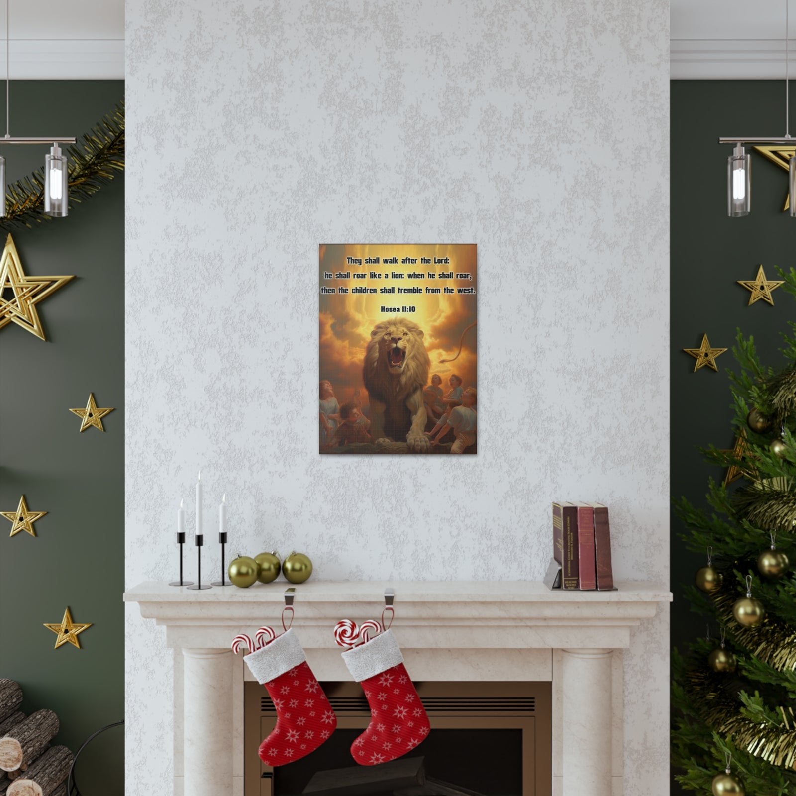Scripture Walls They Shall Walk After the Lord Hosea 11:10 Christian Wall Art Print Ready to Hang Unframed-Express Your Love Gifts