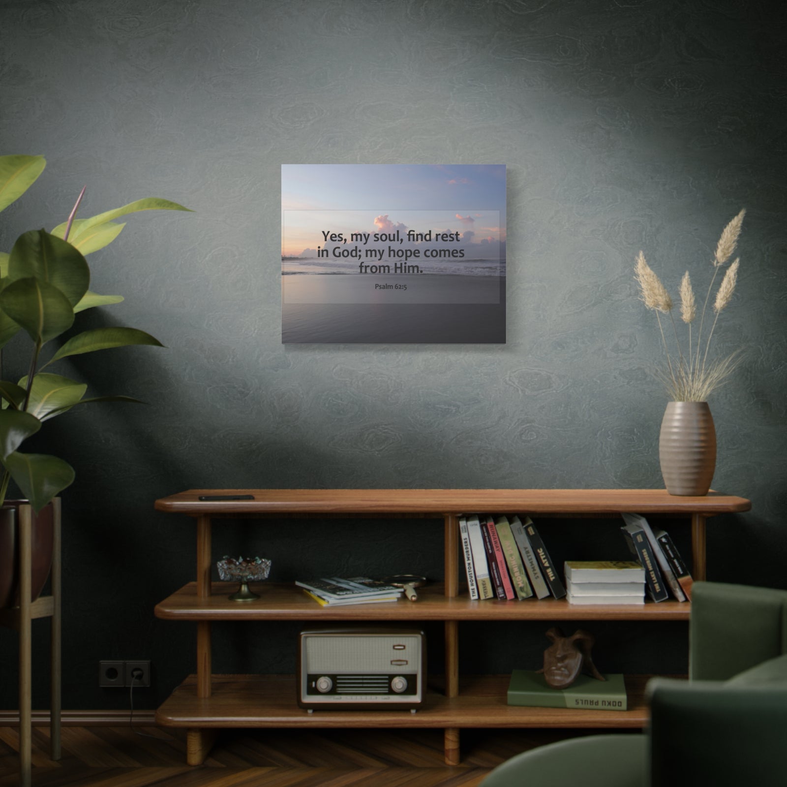 Scripture Canvas Find Rest In God Psalm 62:5 Christian Wall Art Bible Verse Print Ready to Hang-Express Your Love Gifts