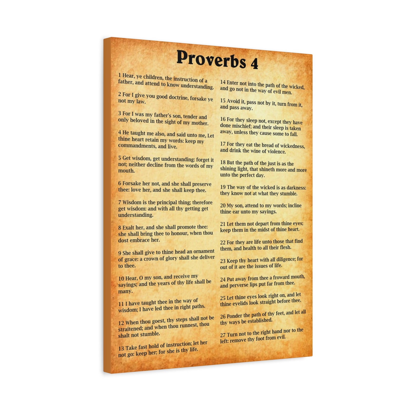 Scripture Walls Proverbs Chapter 4 Gold Bible Canvas Christian Wall Art Ready to Hang Unframed-Express Your Love Gifts