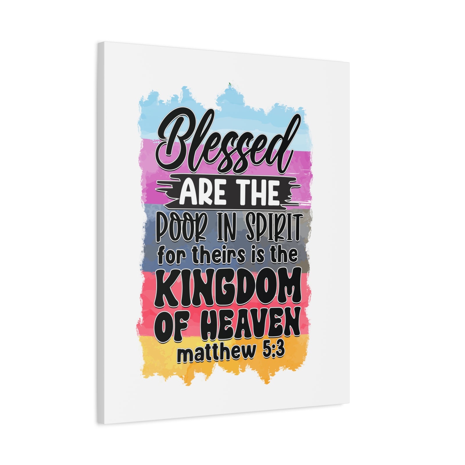 Scripture Walls Matthew 5:3 Kingdom of Heaven Colored Bible Verse Canvas Christian Wall Art Ready to Hang Unframed-Express Your Love Gifts