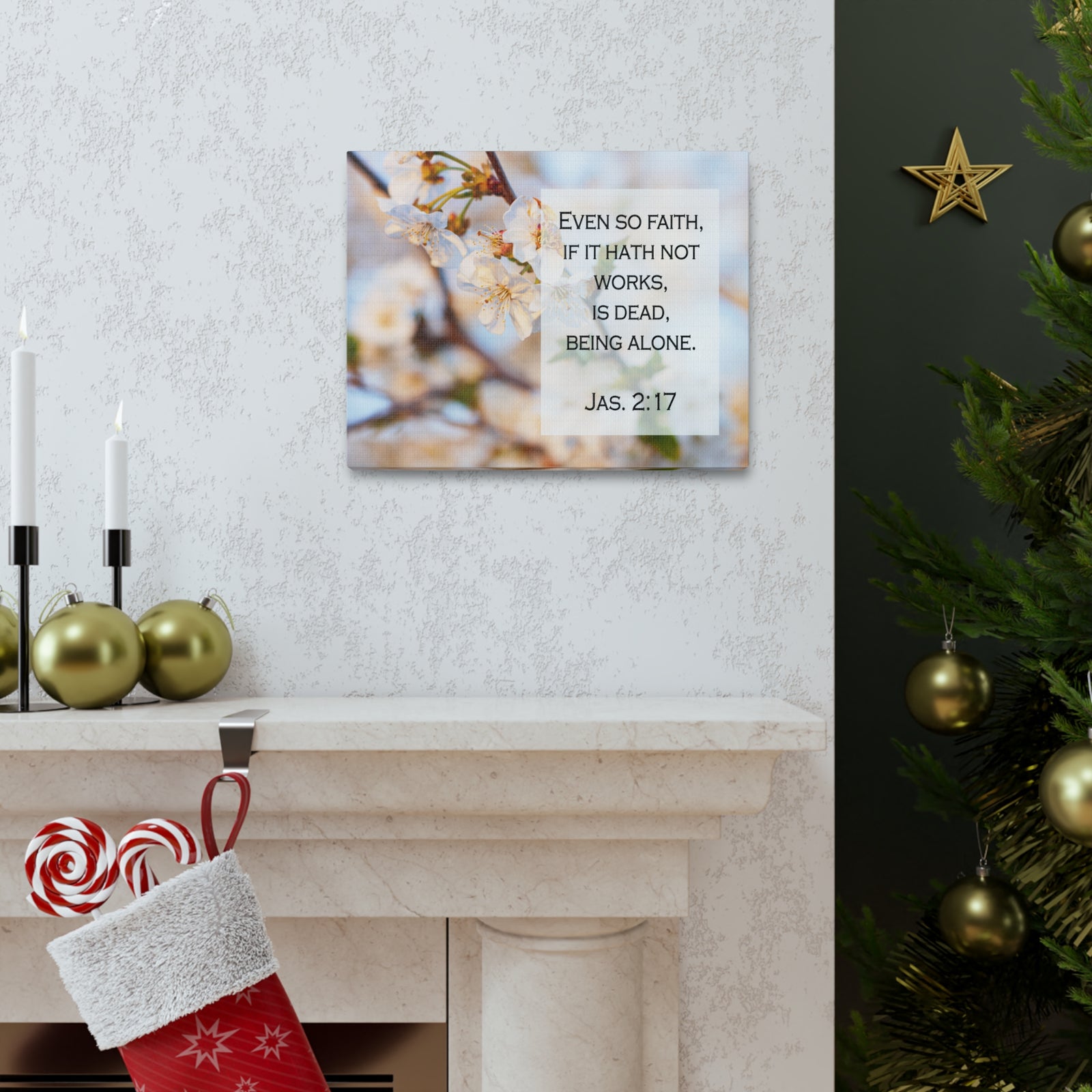 Scripture Walls Even So Faith Jas 2:17 Bible Verse Canvas Christian Wall Art Ready to Hang-Express Your Love Gifts