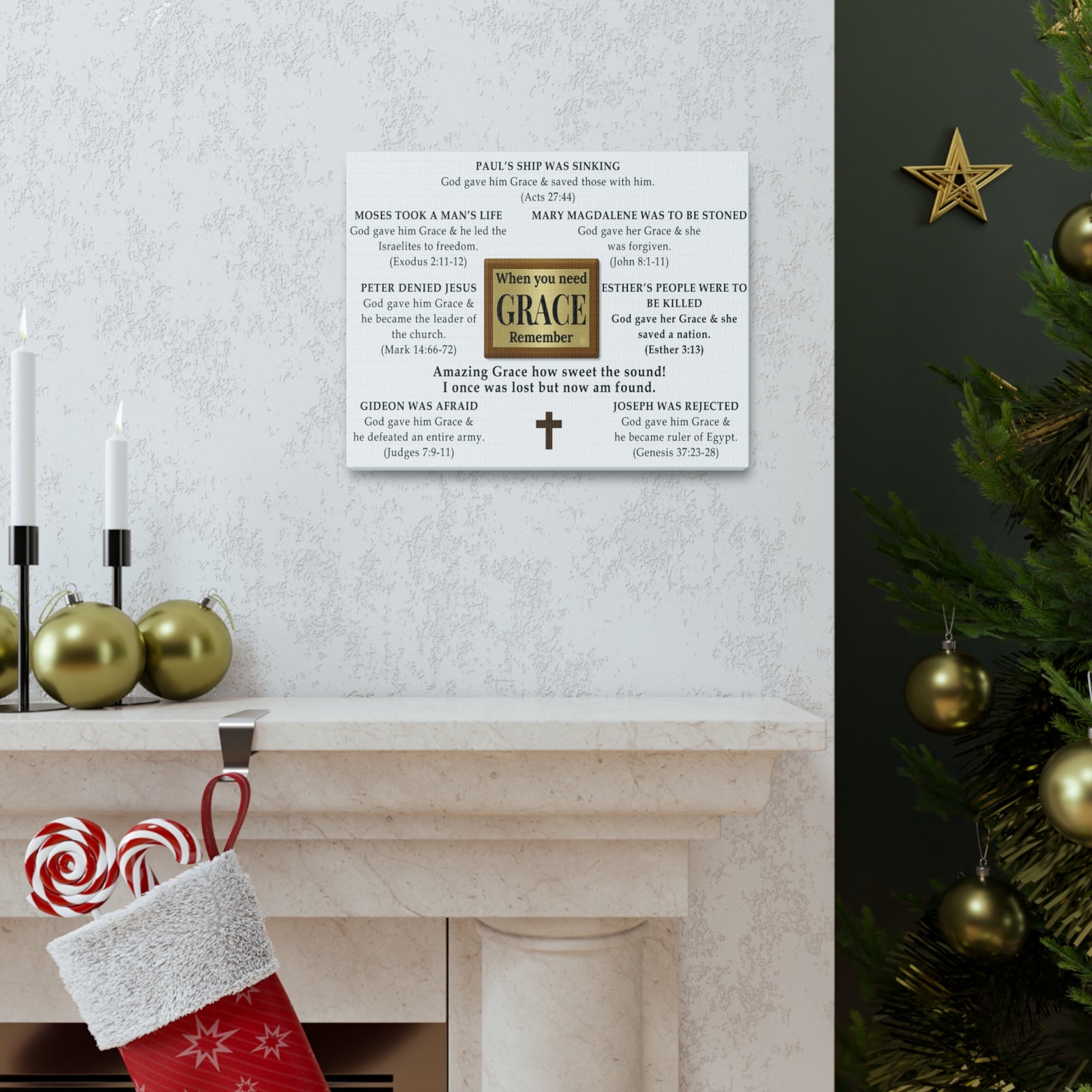 Scripture Walls When You Need GRACE Bible Verse Canvas Christian Wall Art Ready to Hang Unframed-Express Your Love Gifts