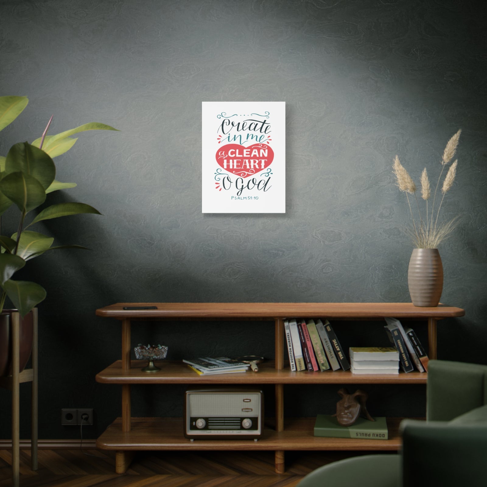 Scripture Walls Clean Heart O God Psalm 51:10 Bible Verse Canvas Christian Wall Art Ready to Hang-Express Your Love Gifts