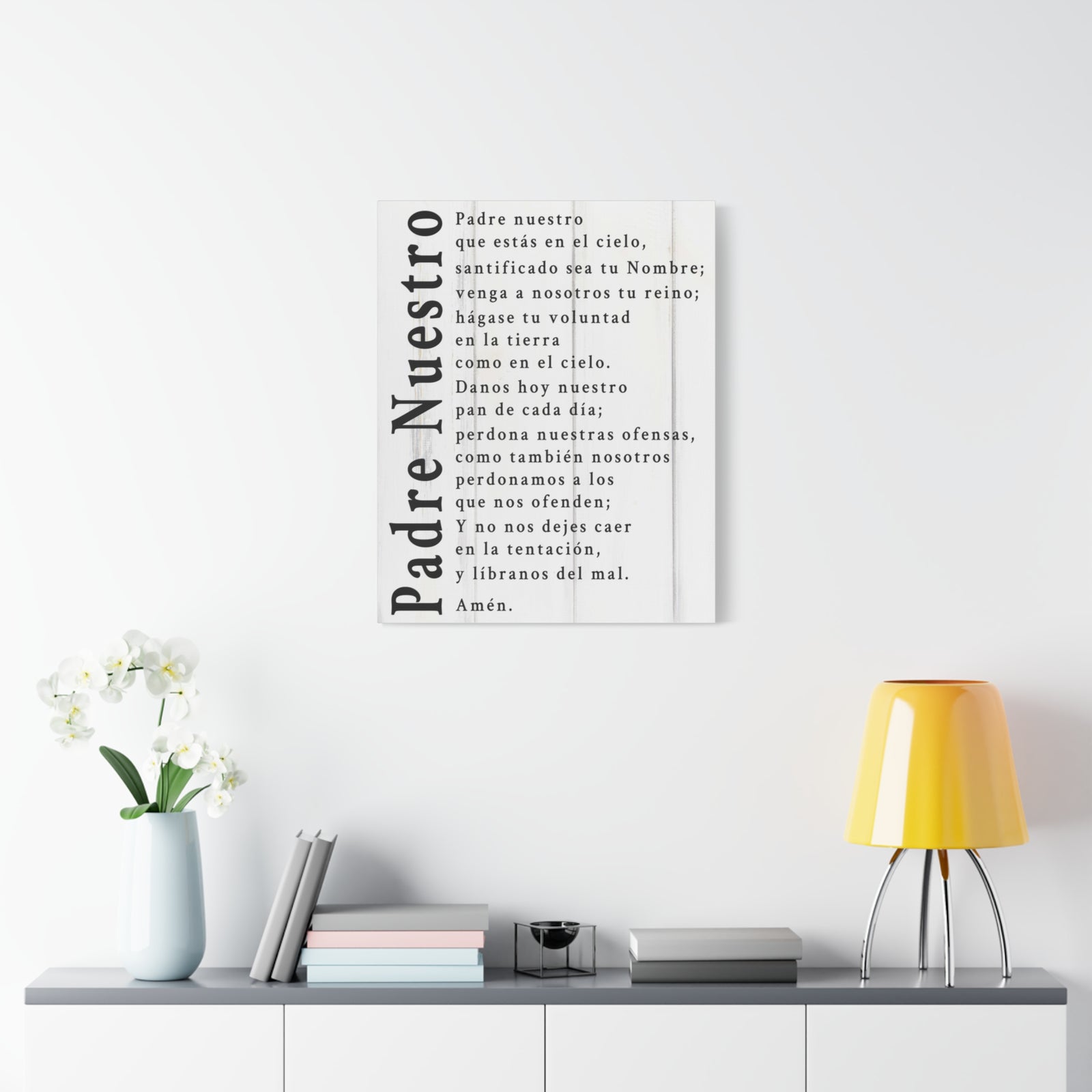 Scripture Walls Padre Nuestro Lord's Prayer Spanish White Canvas Christian Wall Art Ready to Hang UnframedCanvas Gallery Wraps-Express Your Love Gifts