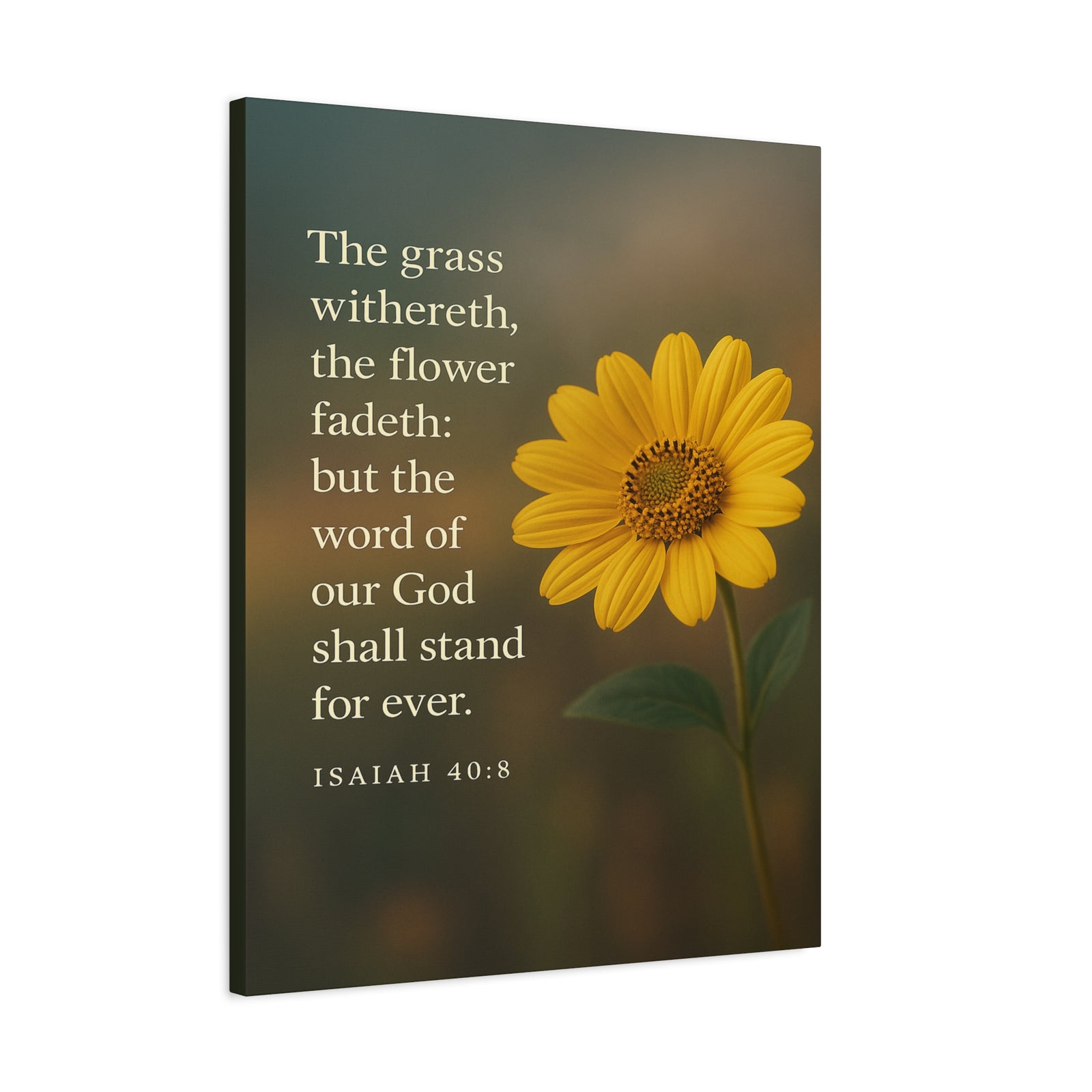 Bible Verse Canvas Isaiah 40:8 Christian Home Décor Wall Art Scripture Ready to Hang Faith Print-Express Your Love Gifts