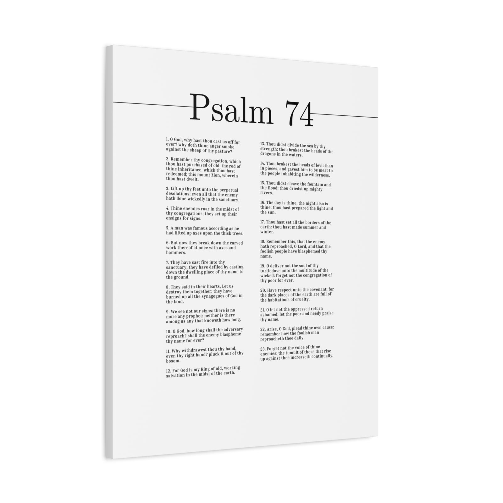 Scripture Canvas For God Is My King Psalm 74 Christian Wall Art Bible Verse Print Ready to Hang-Express Your Love Gifts