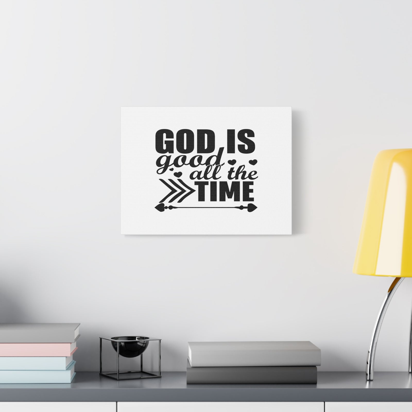 Scripture Canvas God Is Good All The Time Psalm 107:1 Christian Wall Art Bible Verse Print Ready to Hang-Express Your Love Gifts