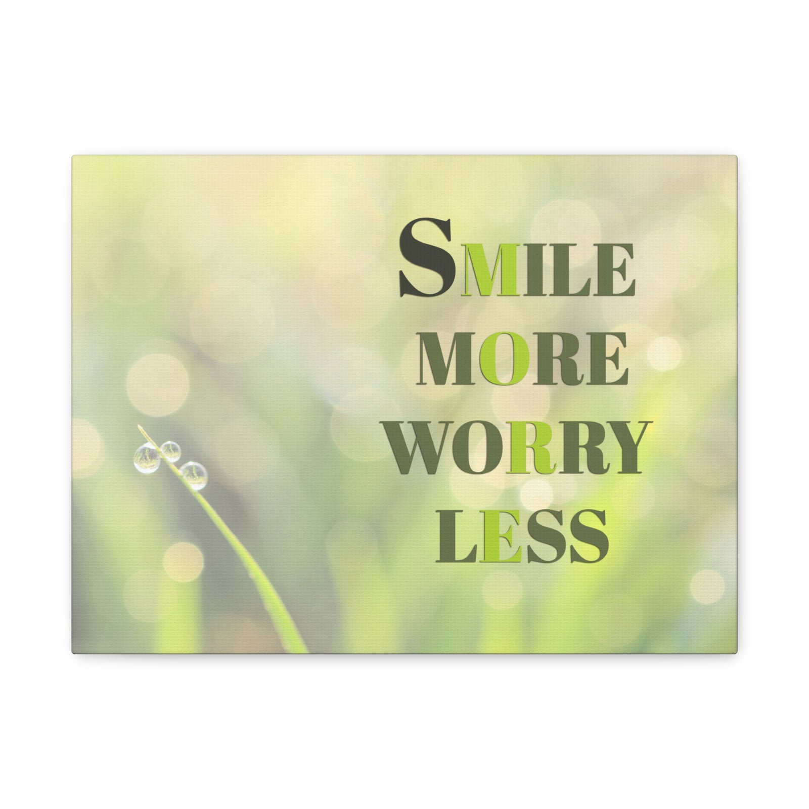 Inspirational Quote Canvas Smile More Worry Less Wall Art Motivational Motto Inspiring Prints Artwork Decor Ready to Hang-Express Your Love Gifts
