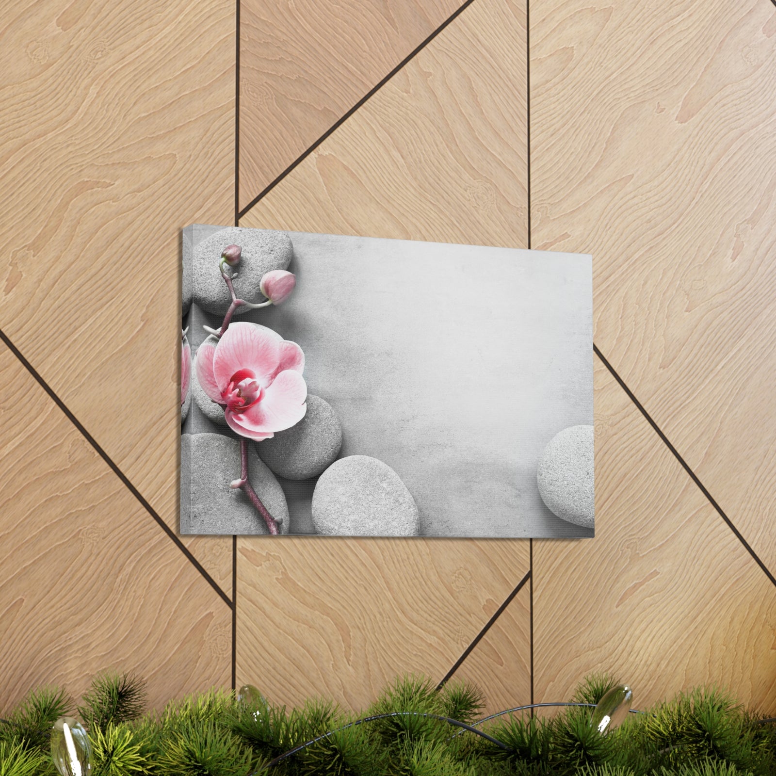 Orchid Pink Flower Forest Floral Nature Photography Canvas Wall Art for Home Decor Ready-to-Hang-Express Your Love Gifts