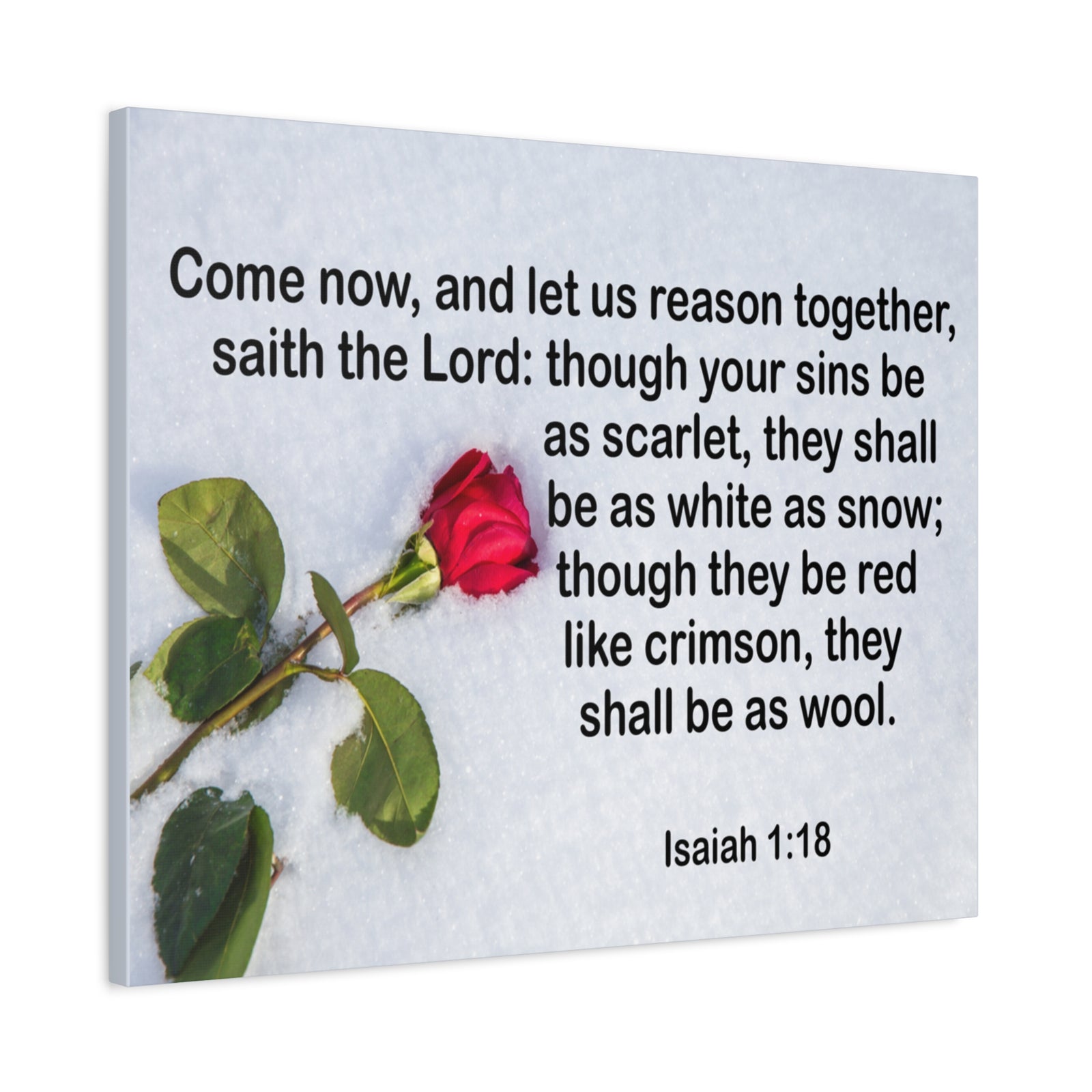 Bible Verse Canvas Come Now Isaiah 1:18 Christian Home Décor Wall Art Scripture Ready to Hang Faith Print-Express Your Love Gifts