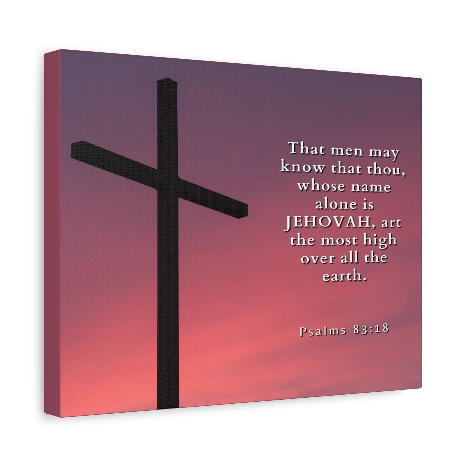 Scripture Canvas Most High Psalms 83:18 Christian Wall Art Bible Verse Print Ready to Hang-Express Your Love Gifts