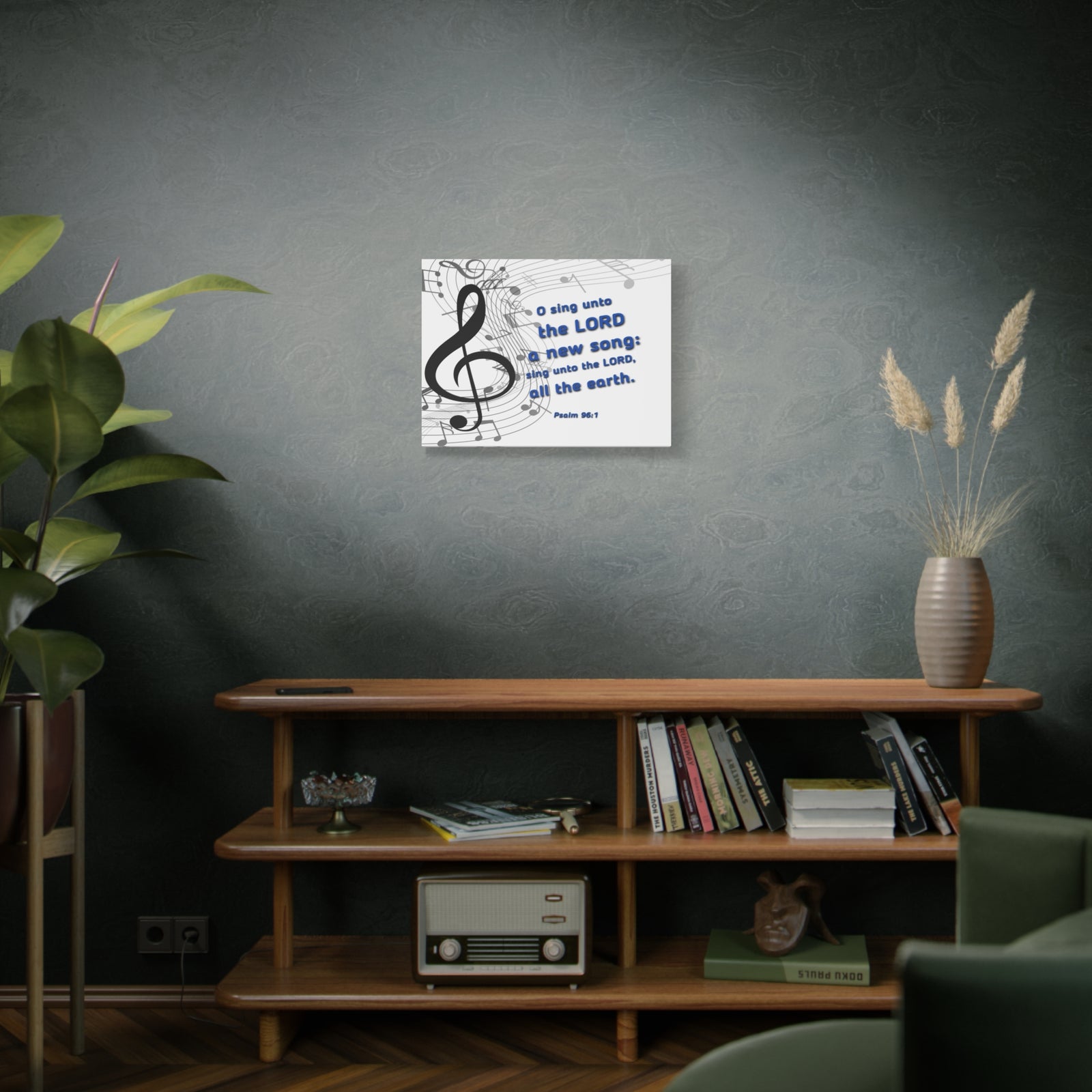 Scripture Canvas Sing Psalm 96:1 Christian Wall Art Bible Verse Print Ready to Hang-Express Your Love Gifts