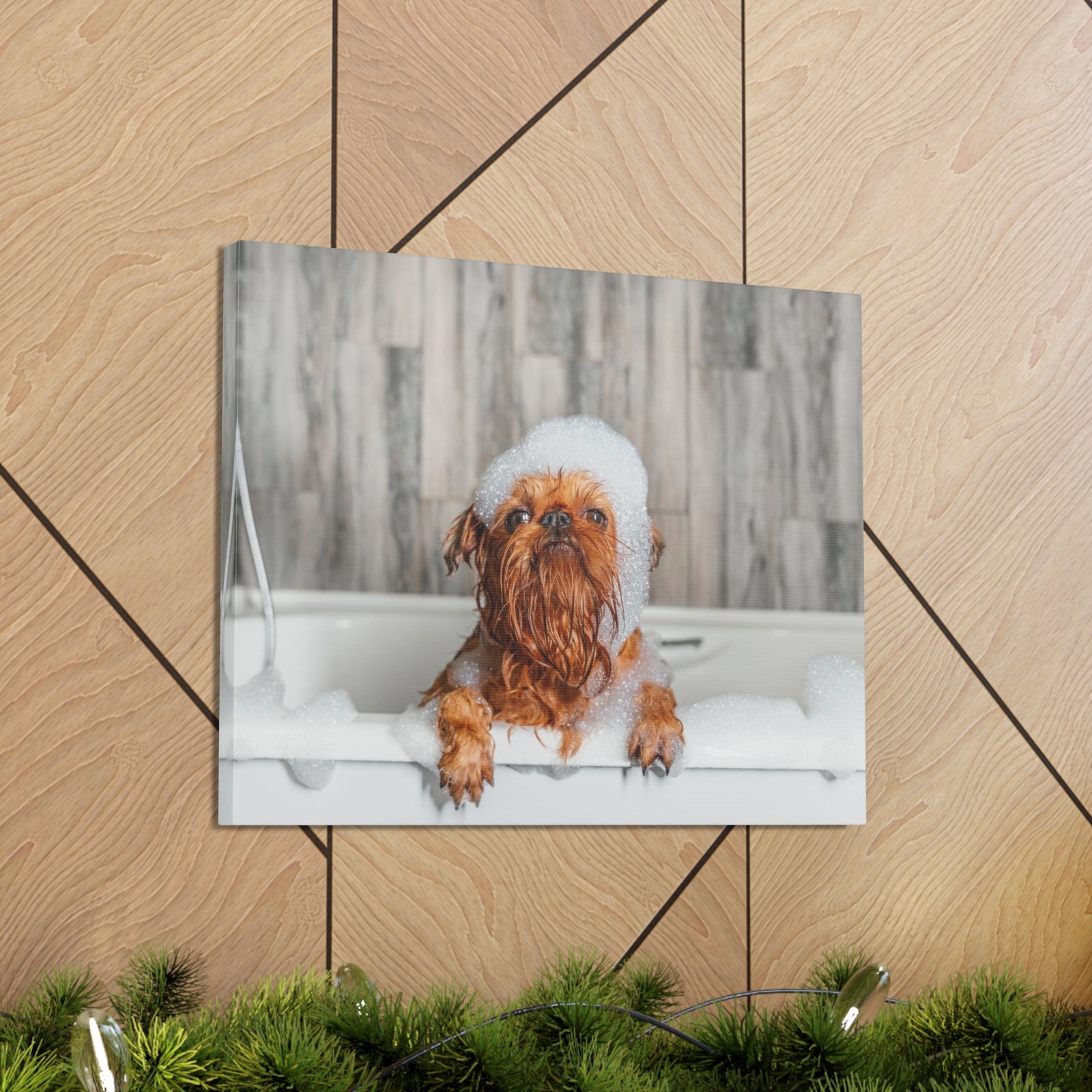 Cute Little Griffon Bathee Canvas Wall Art for Home Decor Ready-to-Hang-Express Your Love Gifts