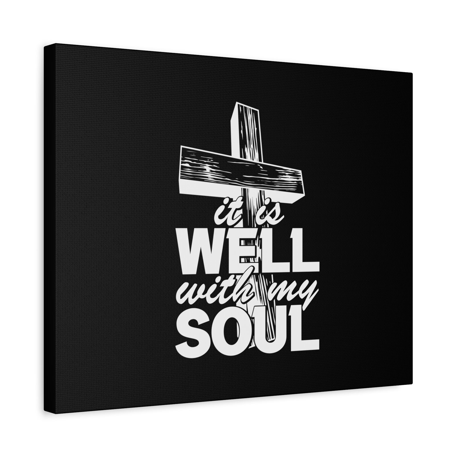 Scripture Canvas Well With My Soul Psalm 42:7 Cross Christian Wall Art Bible Verse Print Ready to Hang-Express Your Love Gifts