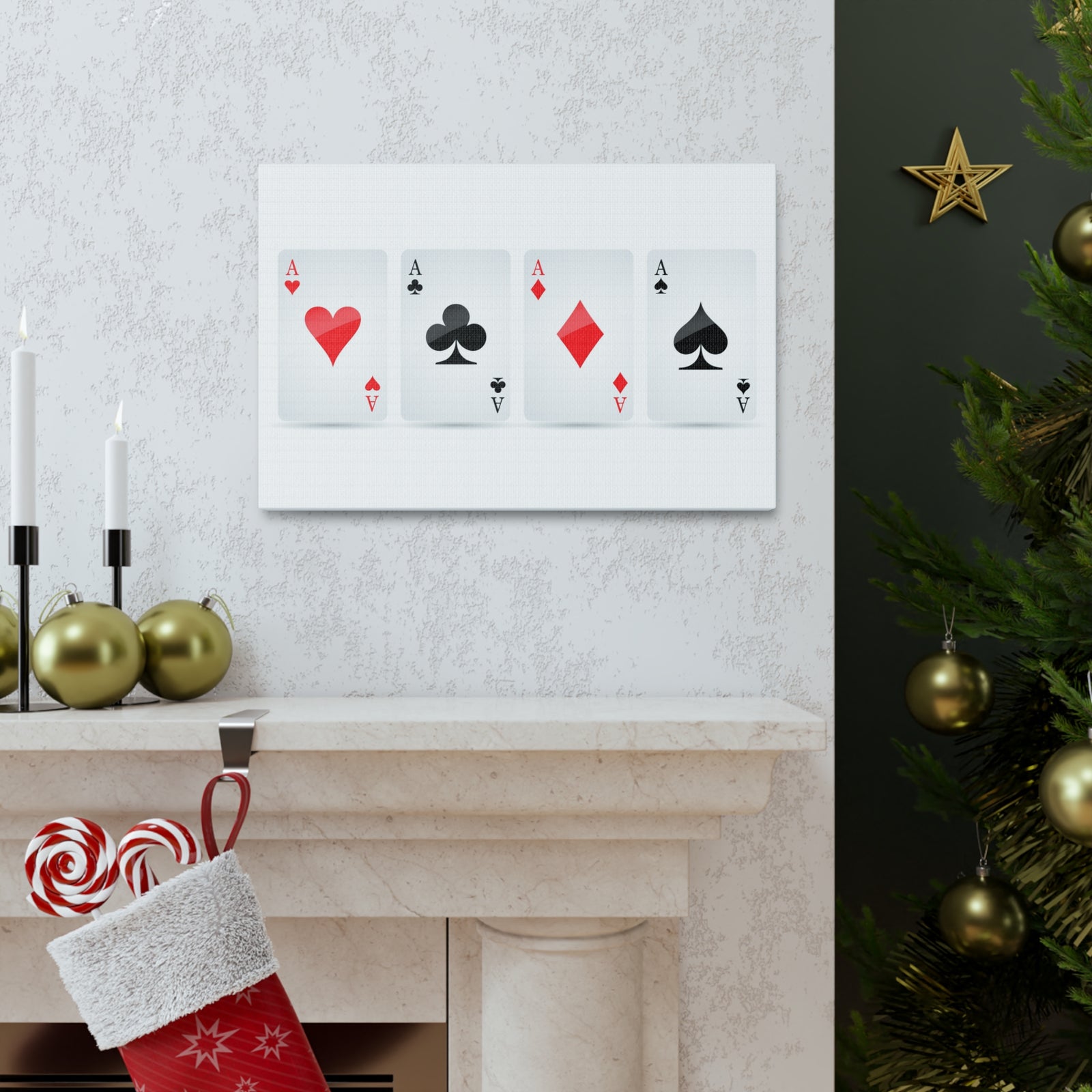 Ace Card Suit Playing Card Canvas Wall Art for Home Decor Ready-to-Hang-Express Your Love Gifts