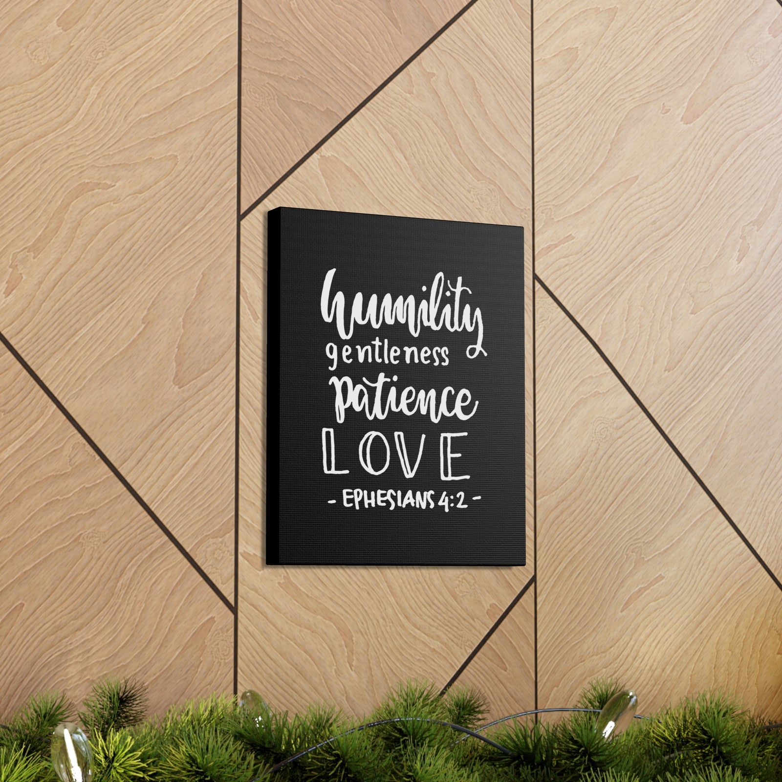 Scripture Walls Humility Gentleness Patience Love Ephesians 4:2 Bible Verse Canvas Christian Wall Art Ready To Hang-Express Your Love Gifts