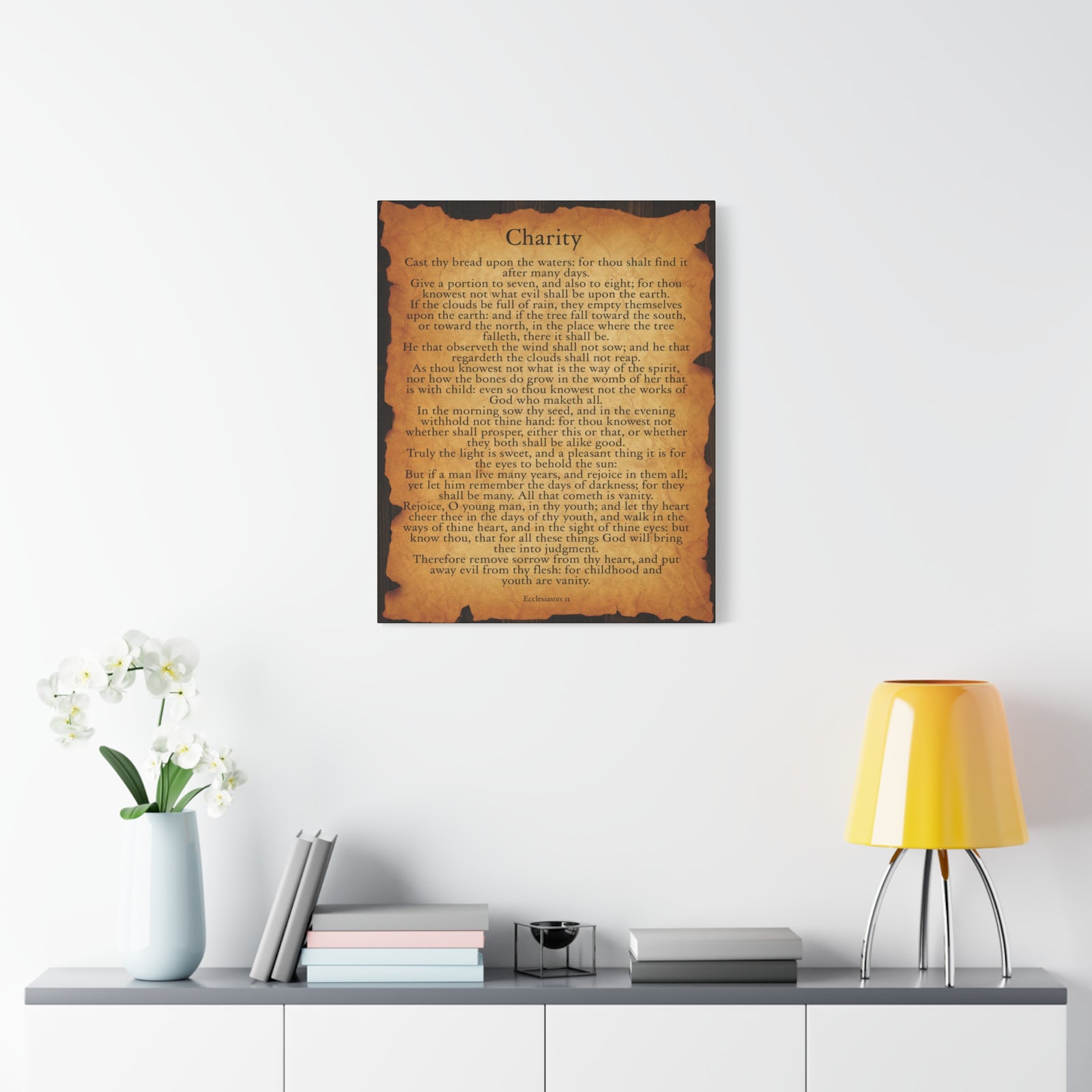 Scripture Walls Charity Ecclesiastes 11 Gold Brown Bible Verse Canvas Christian Wall Art Ready to Hang-Express Your Love Gifts
