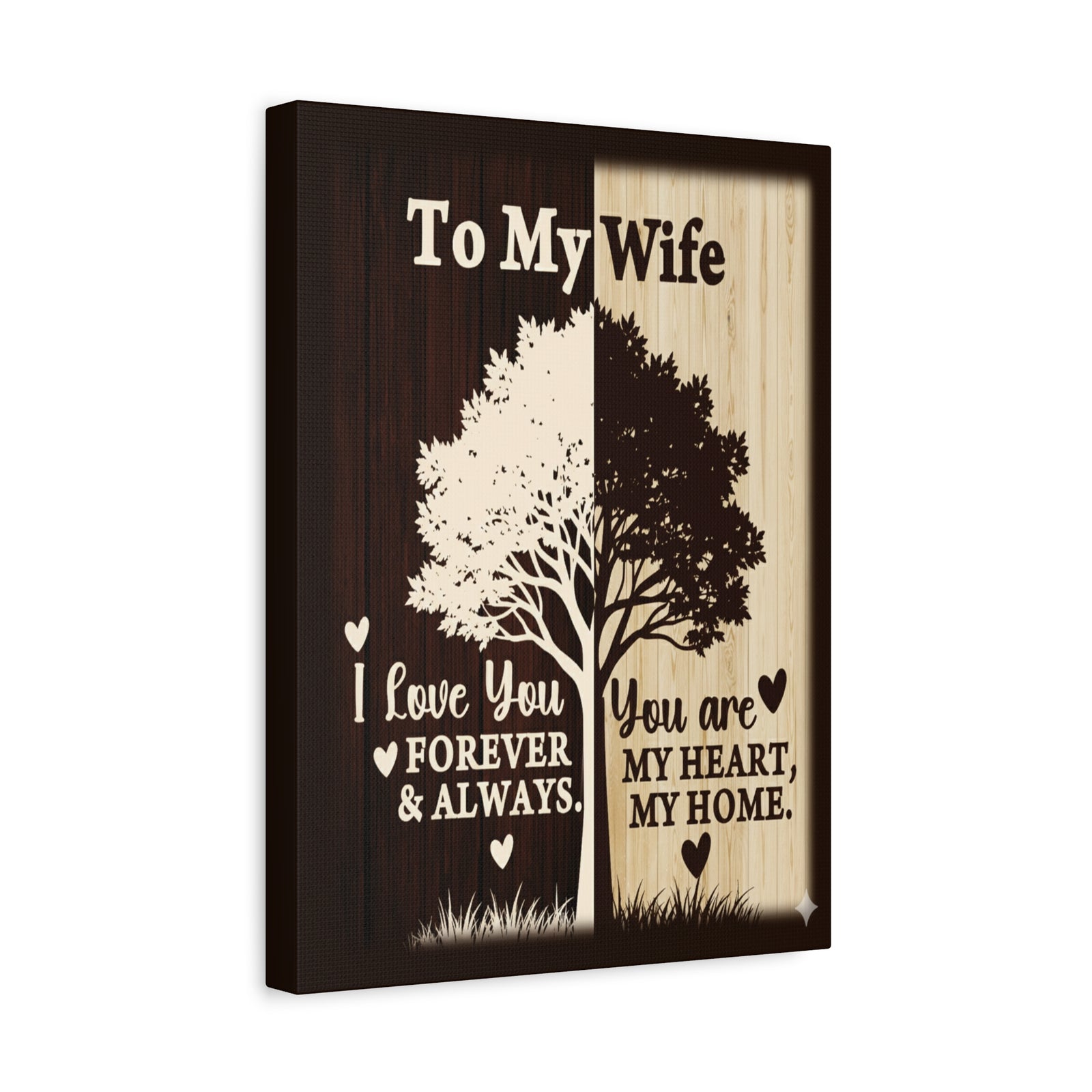 To My Wife Heart and Home Canvas Wall Art - A Timeless Gift of Love-Express Your Love Gifts