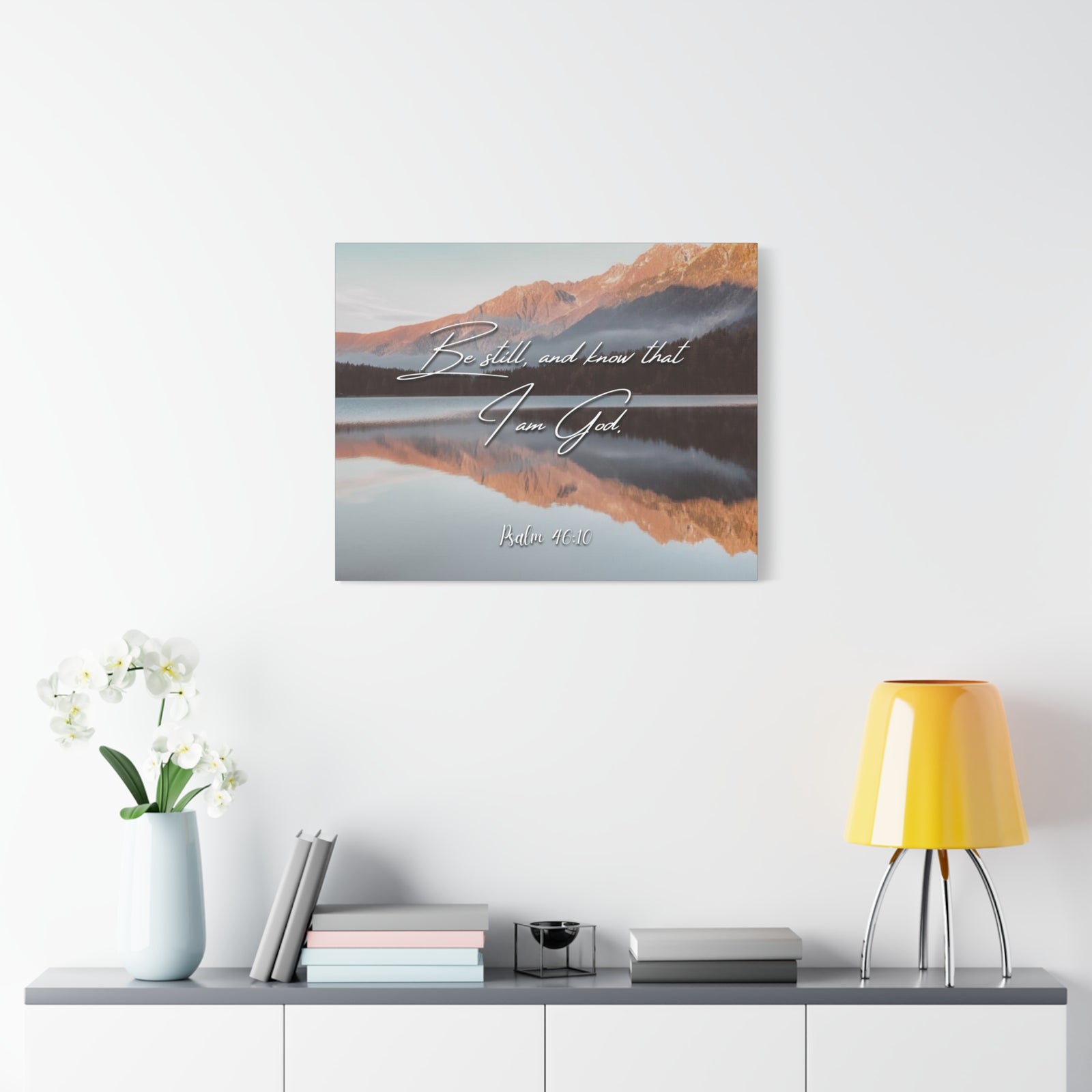 Scripture Canvas Be Still & Know I Am God Psalm 46:10 Christian Wall Art Bible Verse Print Ready to Hang-Express Your Love Gifts
