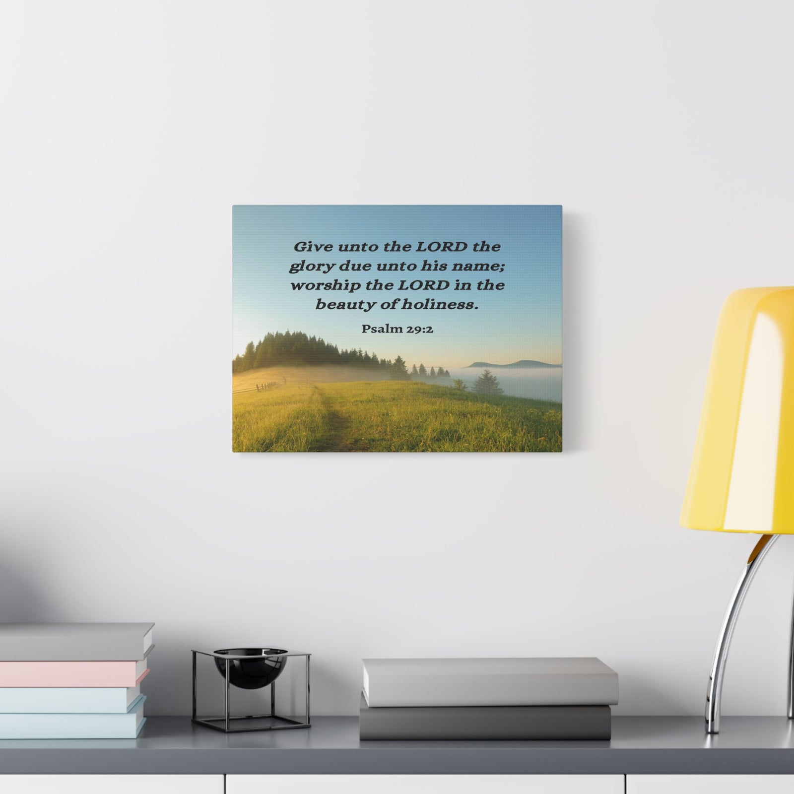 Scripture Walls Worship The Lord Psalm 29:2 Bible Verse Canvas Christian Wall Art Ready to Hang-Express Your Love Gifts