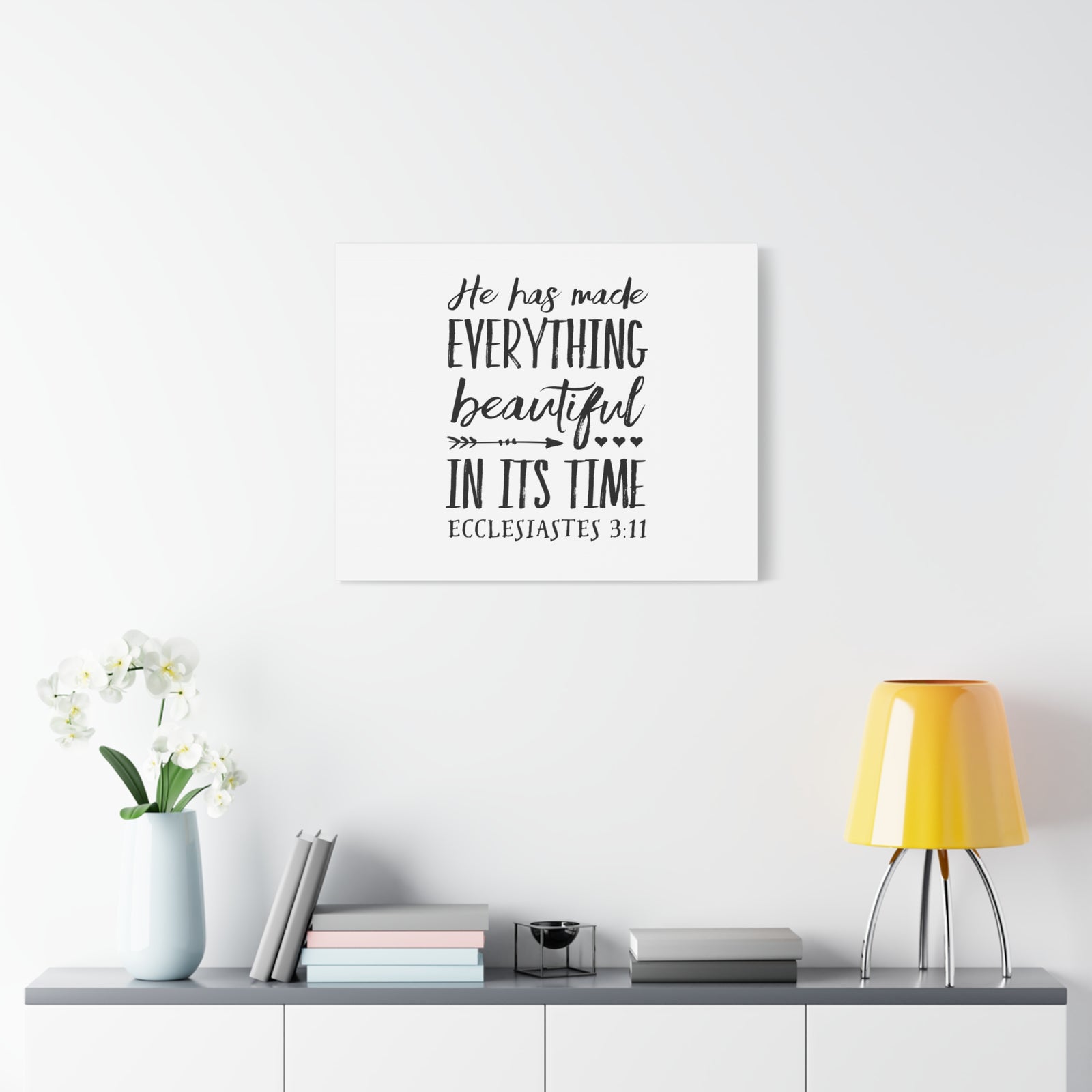 Scripture Canvas Everything Beautiful Ecclesiastes 3:11 Christian Wall Art Bible Verse Print Ready to Hang-Express Your Love Gifts